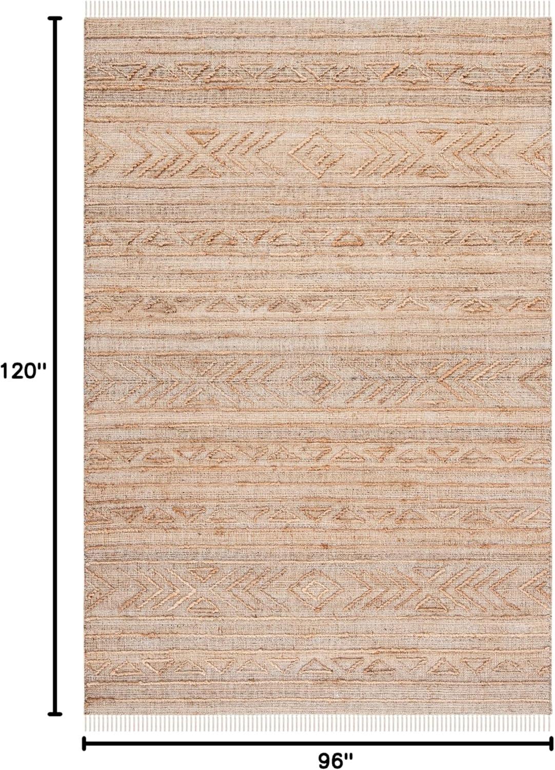 image:imageSAFAVIEH Natural Fiber Collection 8 x 10 Natural NFB404A Handmade Boho Fringe Jute Living Room Dining Bedroom Area RugNatural