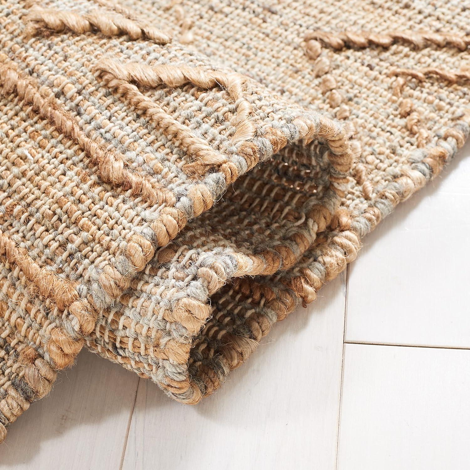 image:imageSAFAVIEH Natural Fiber Collection 8 x 10 Natural NFB404A Handmade Boho Fringe Jute Living Room Dining Bedroom Area RugNatural