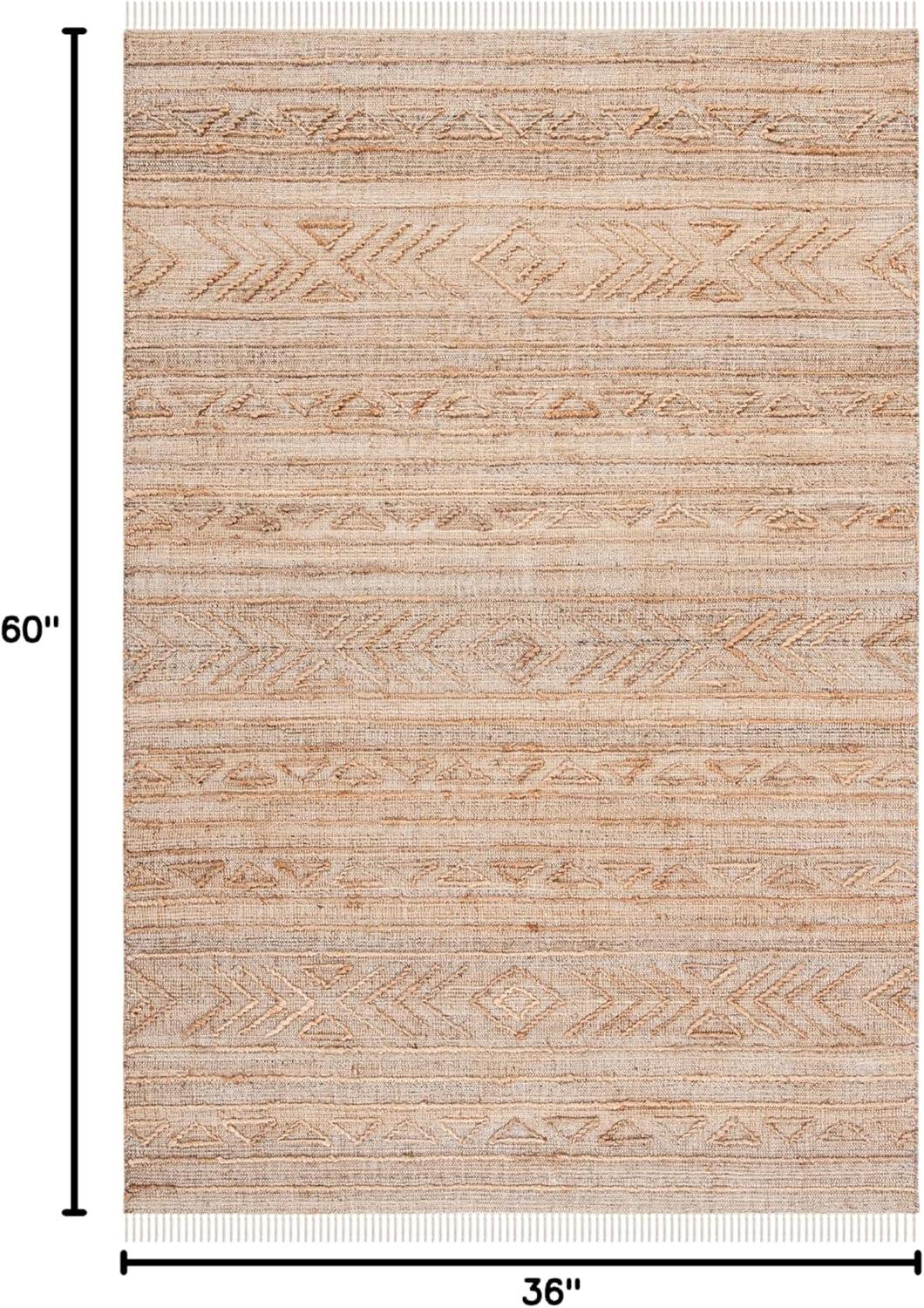 image:imageSAFAVIEH Natural Fiber Collection 8 x 10 Natural NFB404A Handmade Boho Fringe Jute Living Room Dining Bedroom Area RugNatural