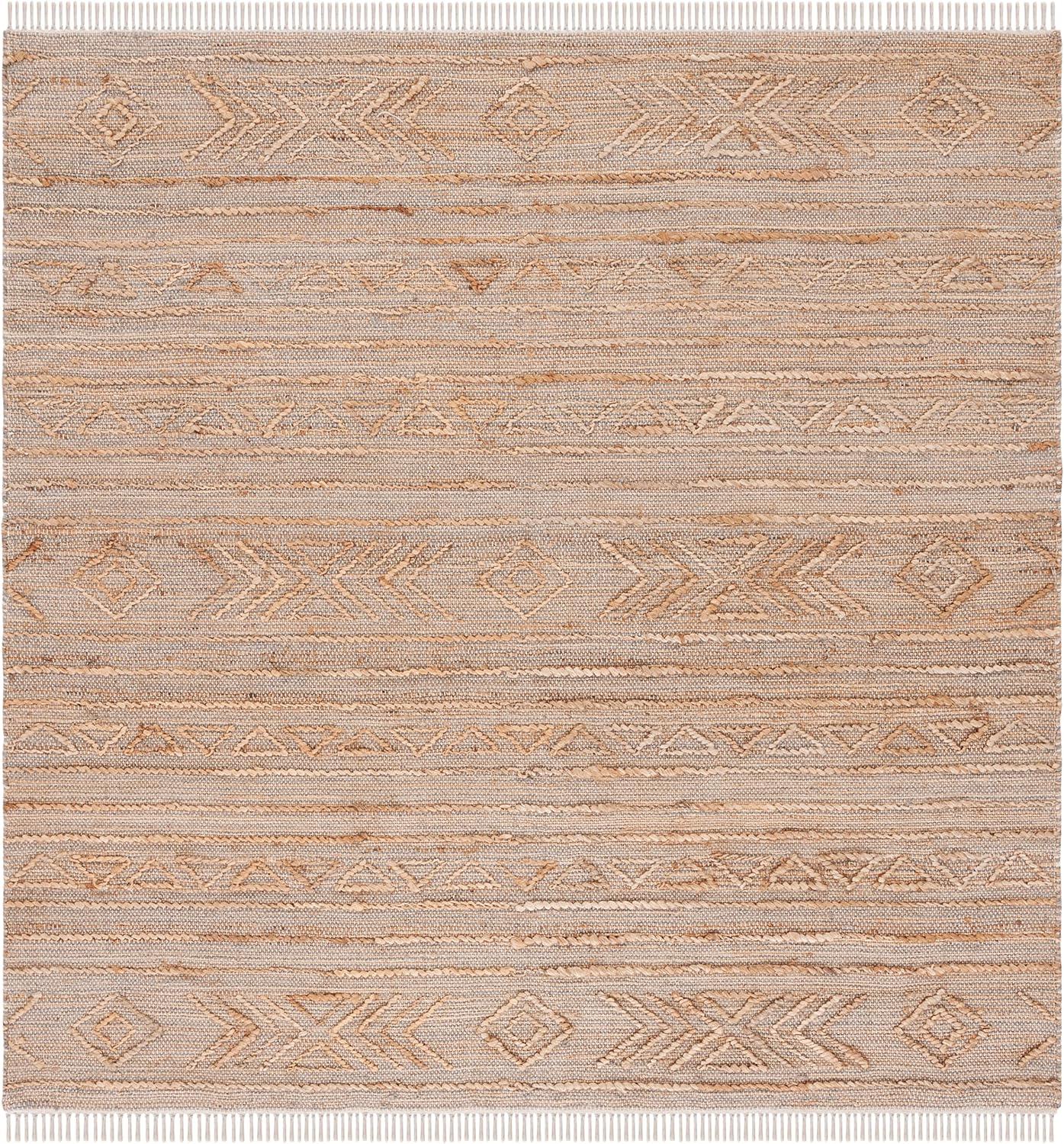 image:imageSAFAVIEH Natural Fiber Collection 8 x 10 Natural NFB404A Handmade Boho Fringe Jute Living Room Dining Bedroom Area RugNatural