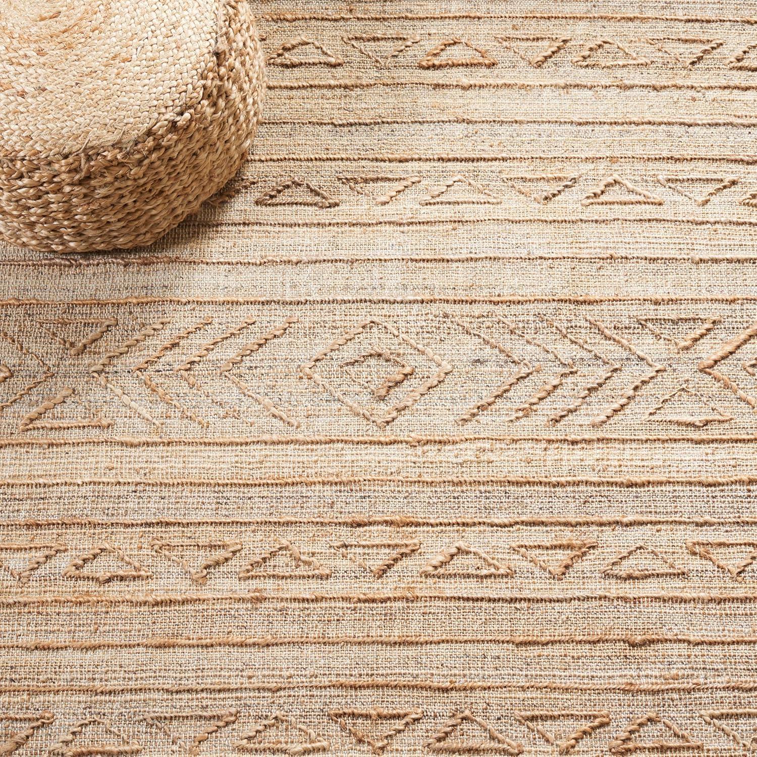 image:imageSAFAVIEH Natural Fiber Collection 8 x 10 Natural NFB404A Handmade Boho Fringe Jute Living Room Dining Bedroom Area RugNatural