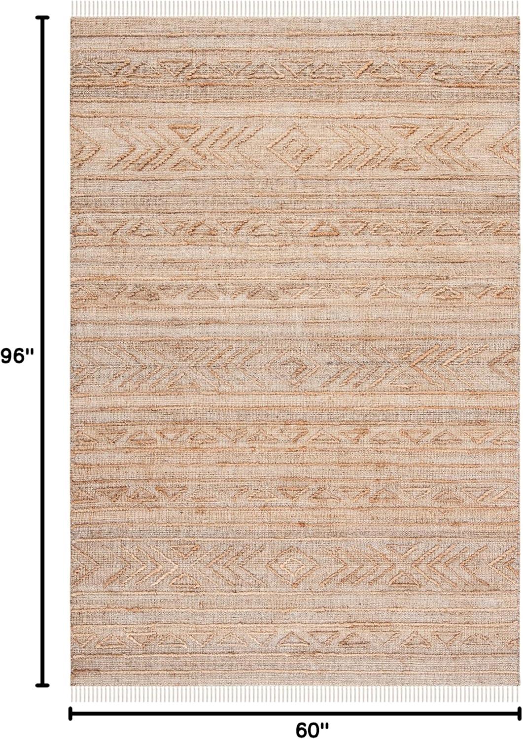 image:imageSAFAVIEH Natural Fiber Collection 8 x 10 Natural NFB404A Handmade Boho Fringe Jute Living Room Dining Bedroom Area RugNatural