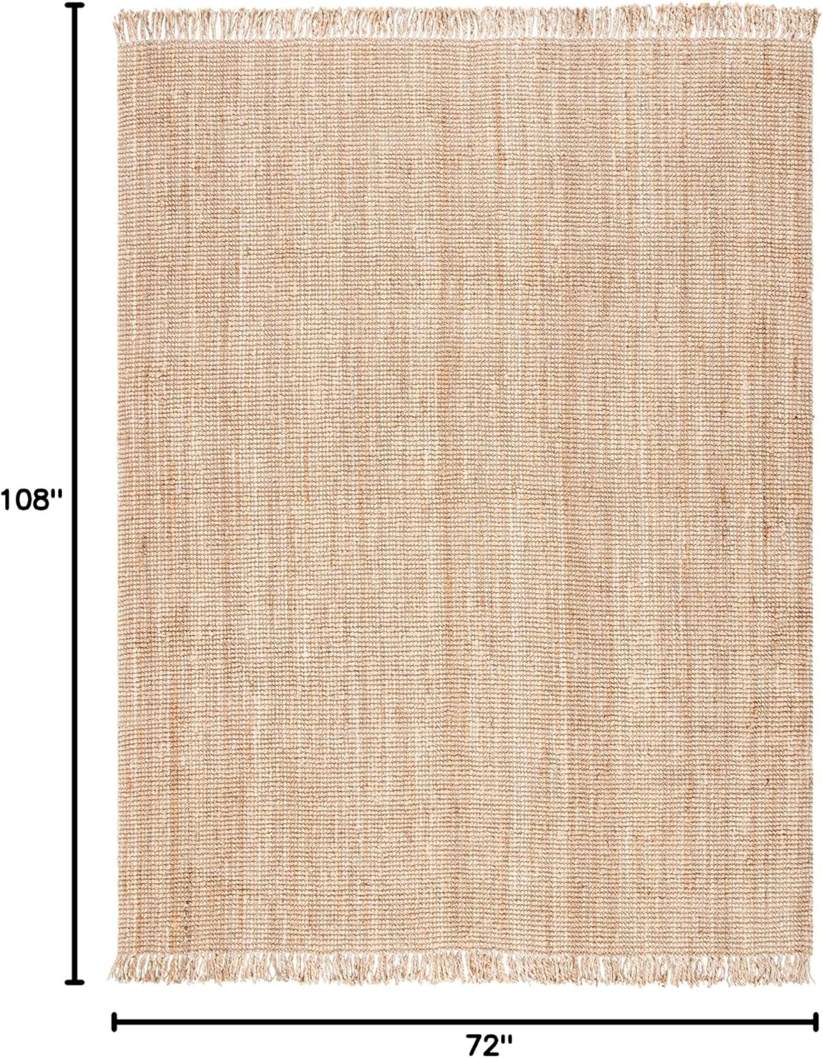 image:imageSAFAVIEH Natural Fiber Collection Area Rug 10 x 14 Natural Handmade Woven Fringe Jute Ideal for High Traffic Areas in Living Room Bedroom NF809ANatural