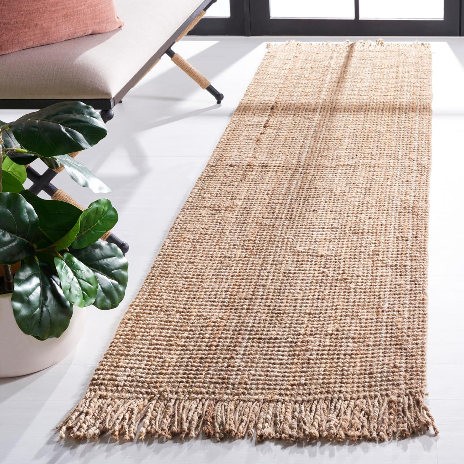 image:imageSAFAVIEH Natural Fiber Collection Area Rug 10 x 14 Natural Handmade Woven Fringe Jute Ideal for High Traffic Areas in Living Room Bedroom NF809ANatural