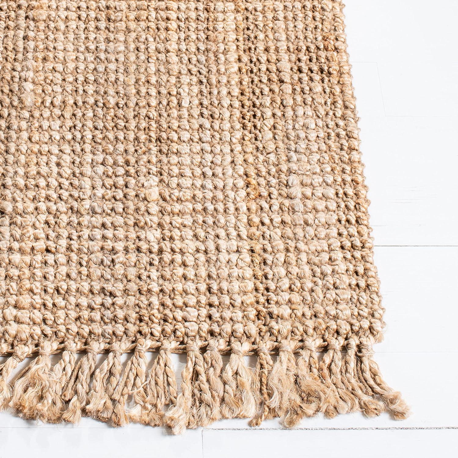 image:imageSAFAVIEH Natural Fiber Collection Area Rug 10 x 14 Natural Handmade Woven Fringe Jute Ideal for High Traffic Areas in Living Room Bedroom NF809ANatural