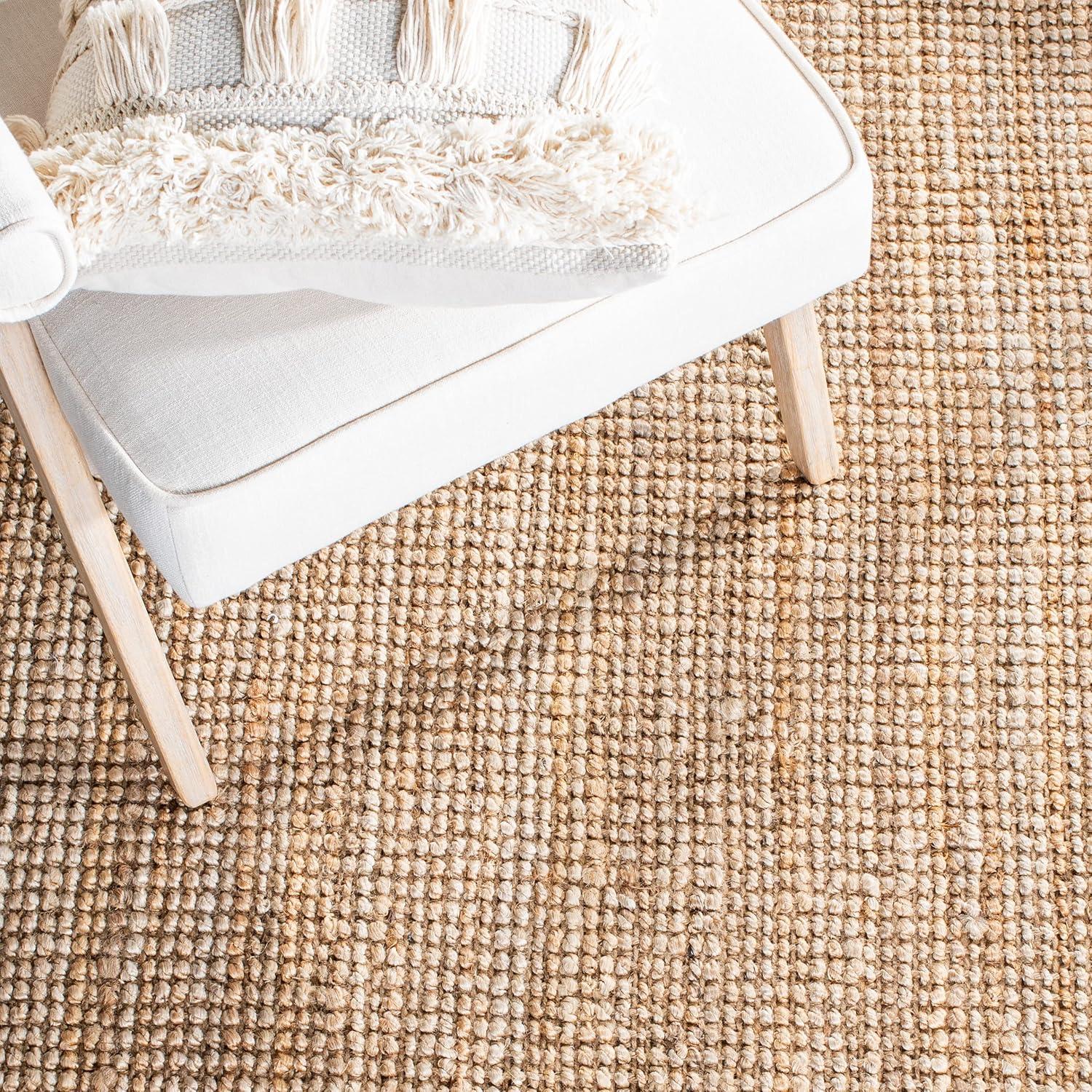 image:imageSAFAVIEH Natural Fiber Collection Area Rug 10 x 14 Natural Handmade Woven Fringe Jute Ideal for High Traffic Areas in Living Room Bedroom NF809ANatural