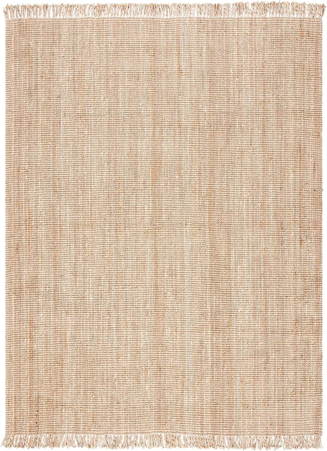 image:imageSAFAVIEH Natural Fiber Collection Area Rug 10 x 14 Natural Handmade Woven Fringe Jute Ideal for High Traffic Areas in Living Room Bedroom NF809ANatural