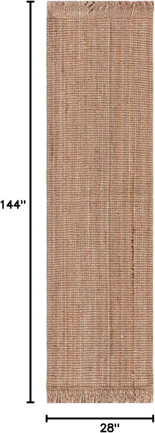 image:imageSAFAVIEH Natural Fiber Collection Area Rug 10 x 14 Natural Handmade Woven Fringe Jute Ideal for High Traffic Areas in Living Room Bedroom NF809ANatural