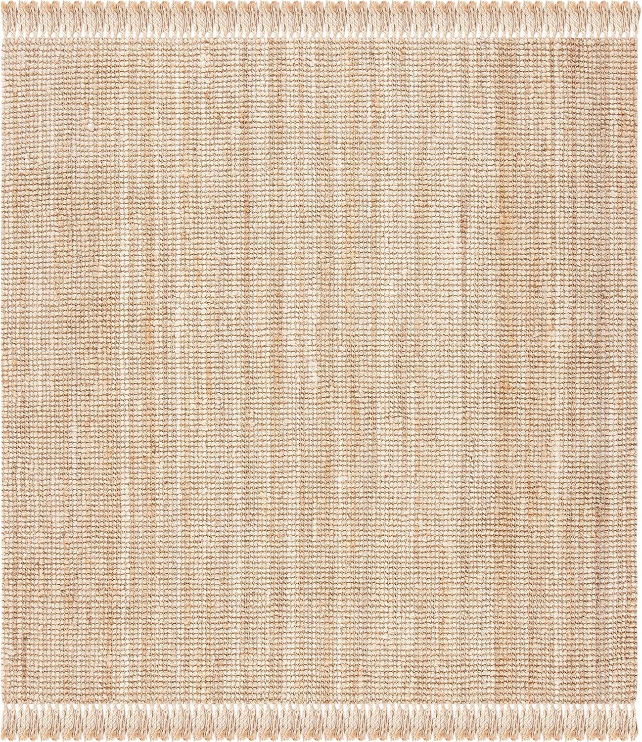 image:imageSAFAVIEH Natural Fiber Collection Area Rug 10 x 14 Natural Handmade Woven Fringe Jute Ideal for High Traffic Areas in Living Room Bedroom NF809ANatural