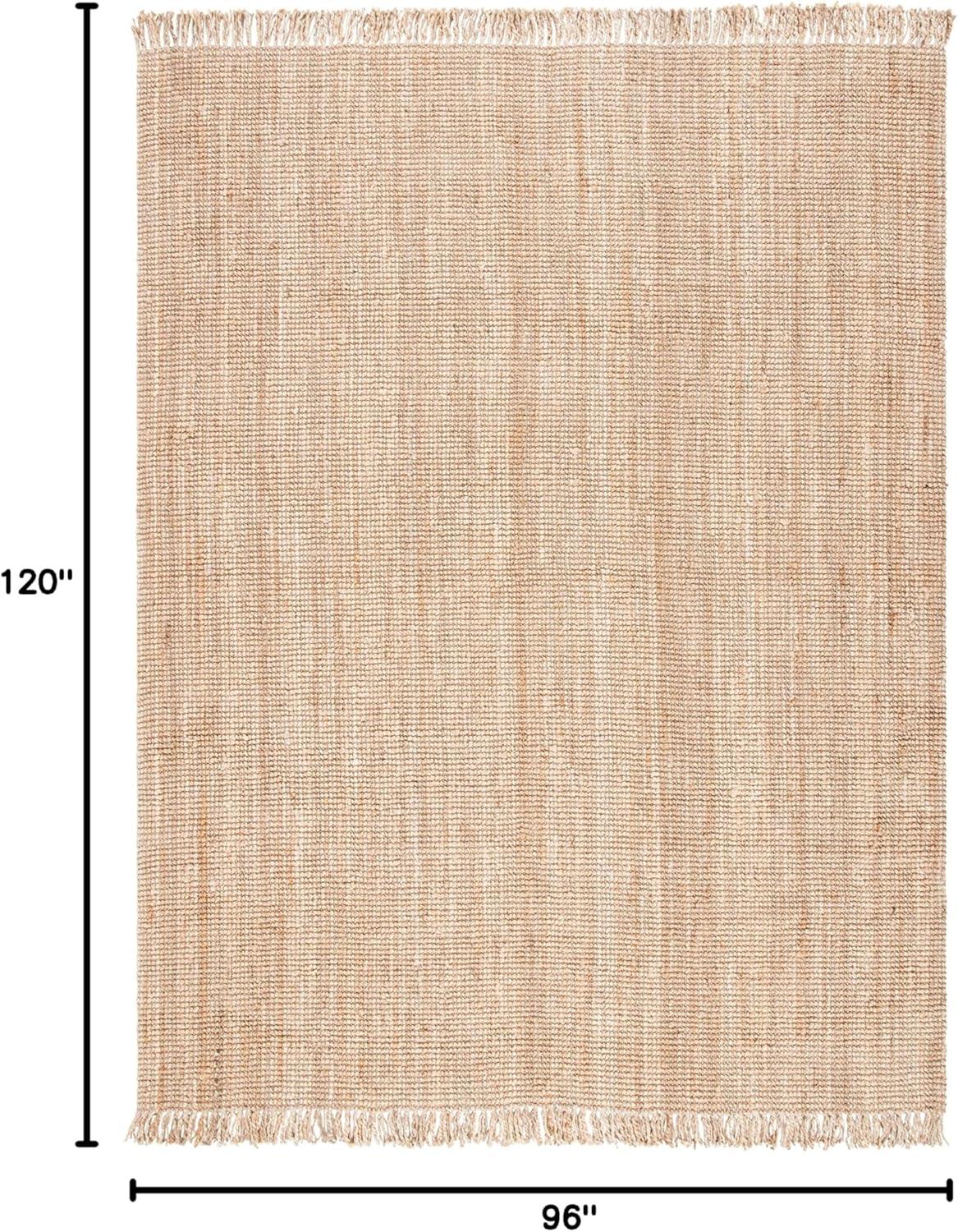 image:imageSAFAVIEH Natural Fiber Collection Area Rug 10 x 14 Natural Handmade Woven Fringe Jute Ideal for High Traffic Areas in Living Room Bedroom NF809ANatural