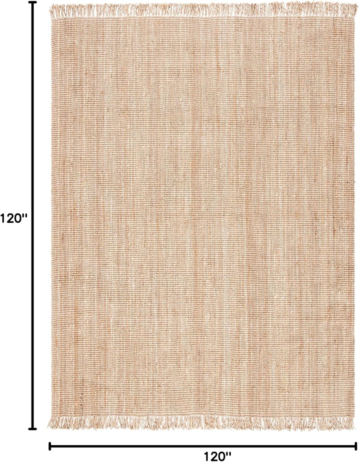 image:imageSAFAVIEH Natural Fiber Collection Area Rug 10 x 14 Natural Handmade Woven Fringe Jute Ideal for High Traffic Areas in Living Room Bedroom NF809ANatural