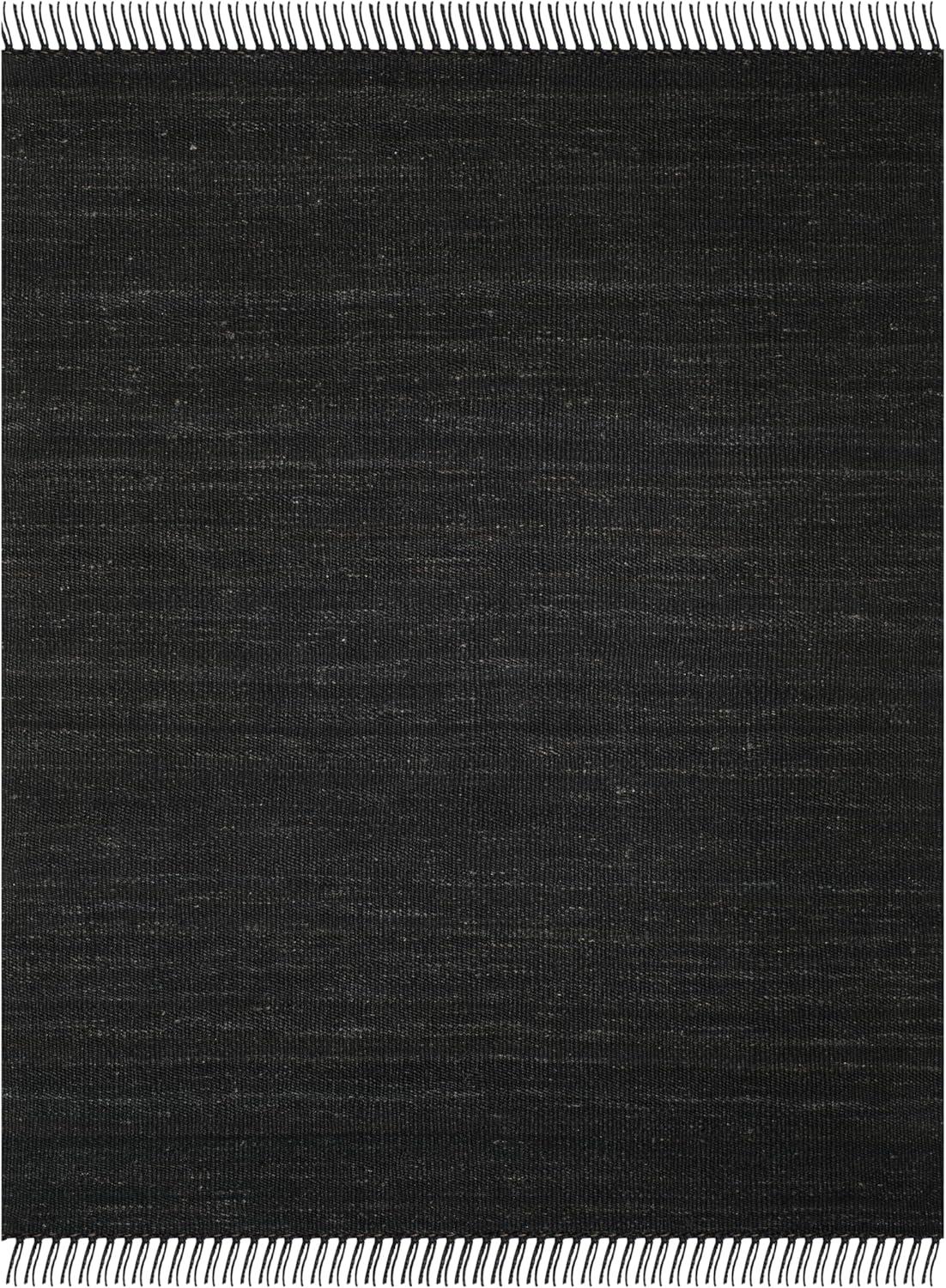 image:imageSAFAVIEH Natural Fiber Collection Area Rug 8 x 10 Blue Handmade Boho Fringe Woven Jute Ideal for High Traffic Areas in Living Room Bedroom NF368EBlack