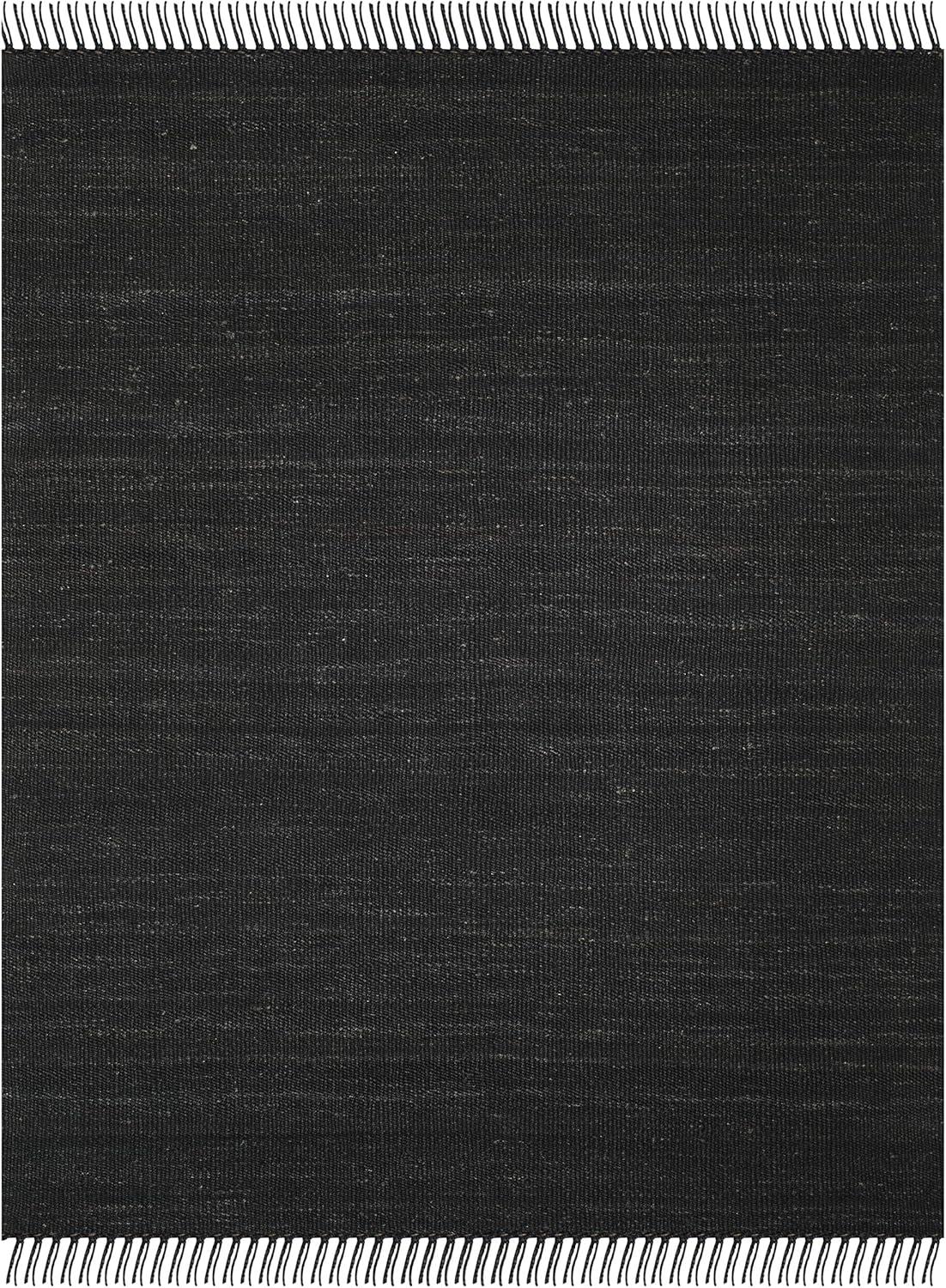 image:imageSAFAVIEH Natural Fiber Collection Area Rug 8 x 10 Blue Handmade Boho Fringe Woven Jute Ideal for High Traffic Areas in Living Room Bedroom NF368EBlack