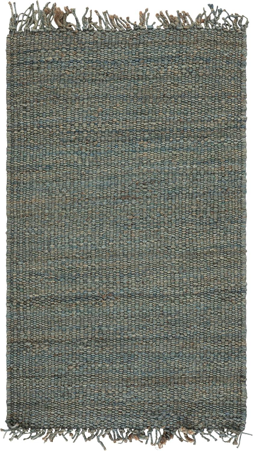 image:imageSAFAVIEH Natural Fiber Collection Area Rug 8 x 10 Blue Handmade Boho Fringe Woven Jute Ideal for High Traffic Areas in Living Room Bedroom NF368EBlue
