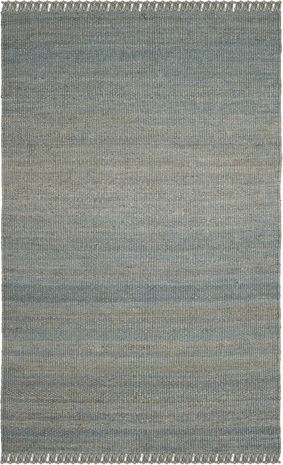 image:imageSAFAVIEH Natural Fiber Collection Area Rug 8 x 10 Blue Handmade Boho Fringe Woven Jute Ideal for High Traffic Areas in Living Room Bedroom NF368EBlue