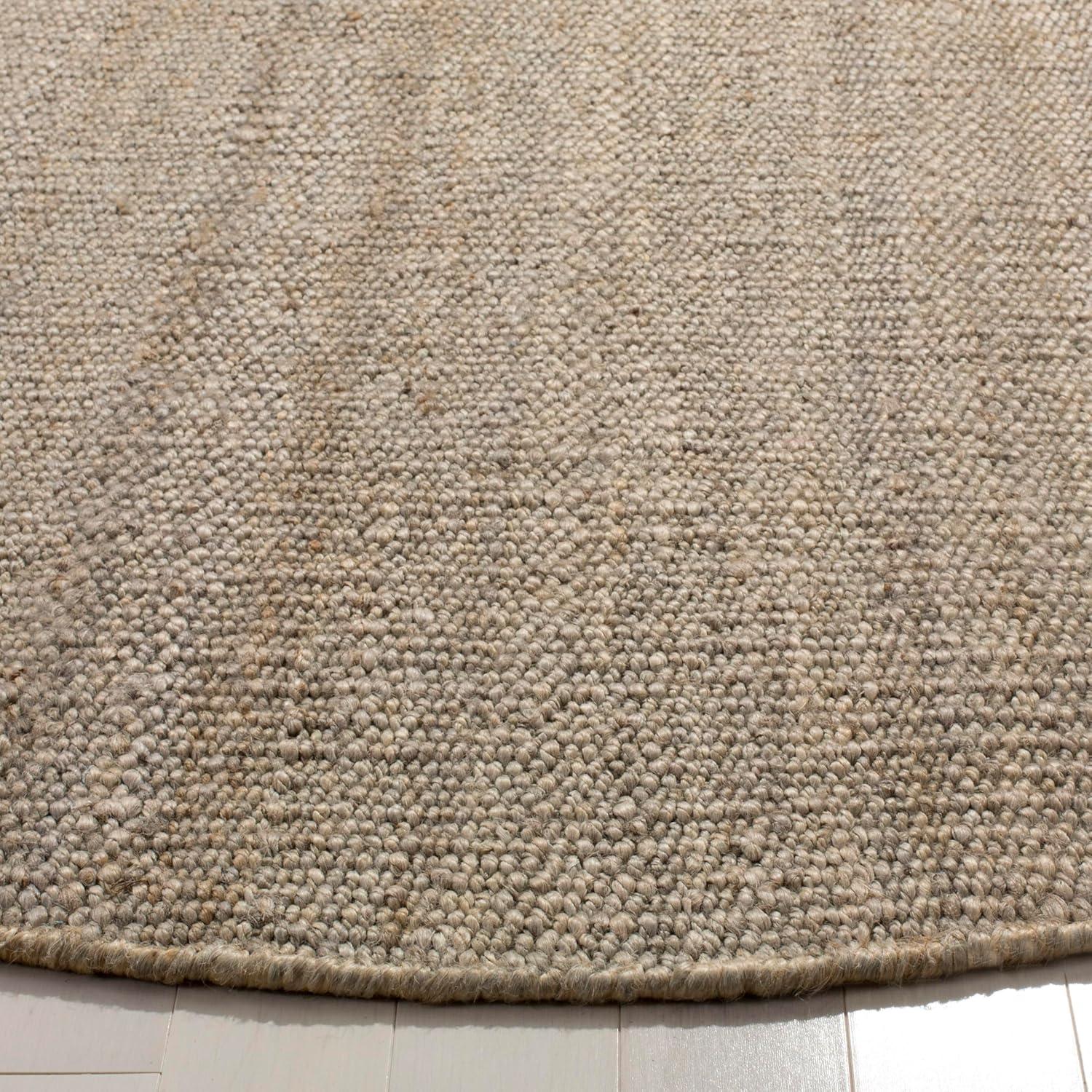image:imageSAFAVIEH Natural Fiber Collection Area Rug 8 x 10 Blue Handmade Boho Fringe Woven Jute Ideal for High Traffic Areas in Living Room Bedroom NF368EGrey