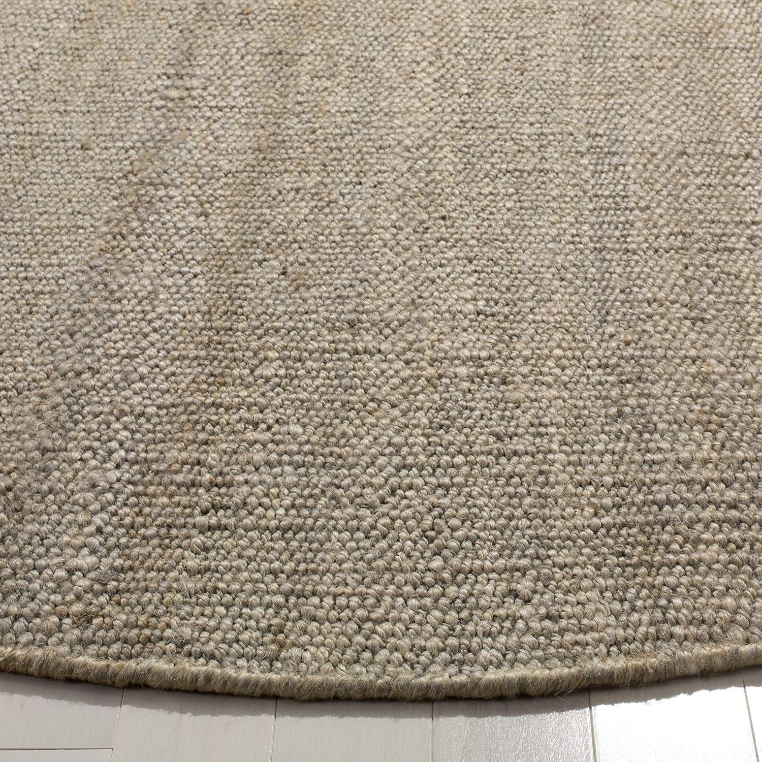 image:imageSAFAVIEH Natural Fiber Collection Area Rug 8 x 10 Blue Handmade Boho Fringe Woven Jute Ideal for High Traffic Areas in Living Room Bedroom NF368EGrey