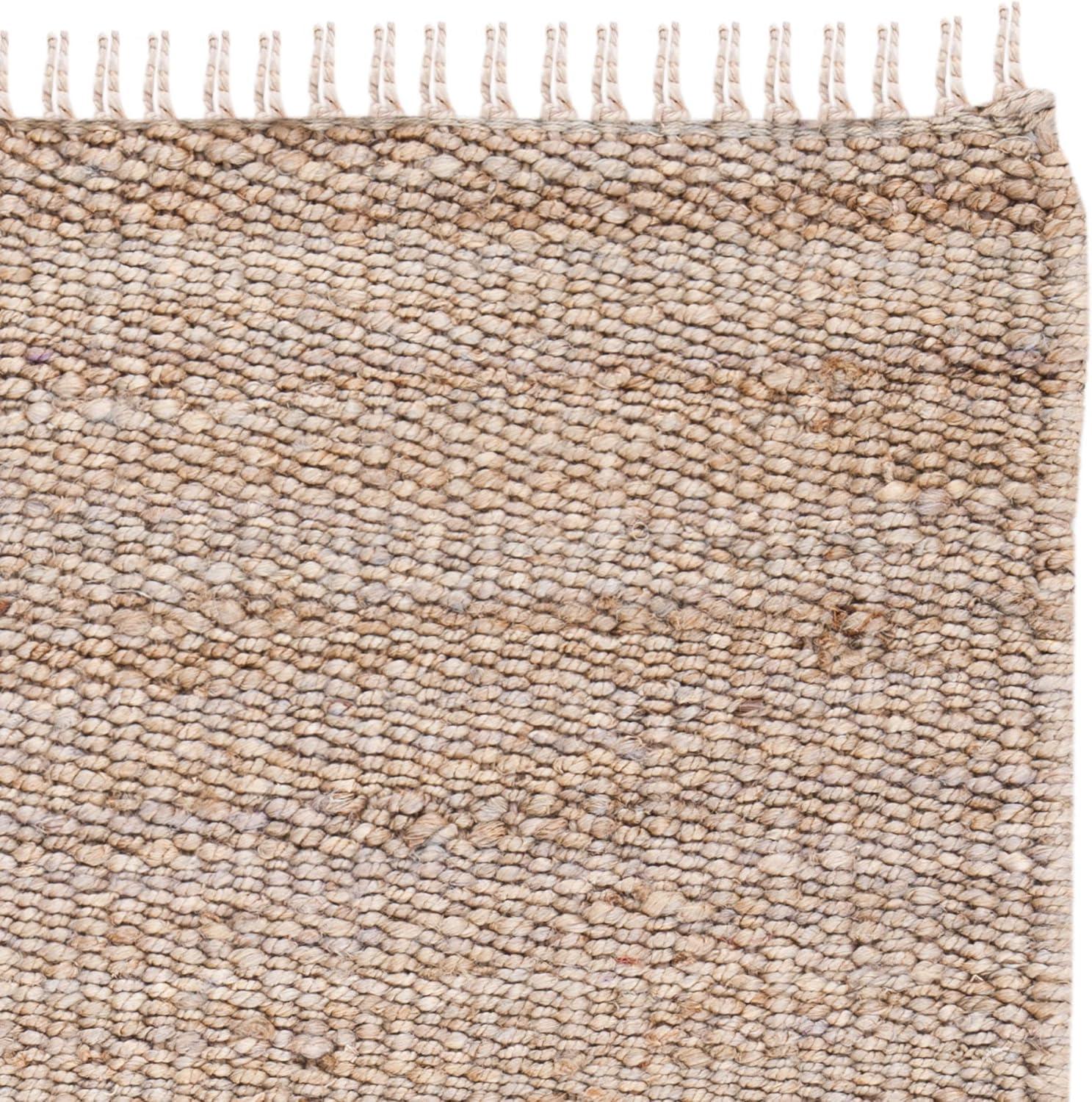 image:imageSAFAVIEH Natural Fiber Collection Area Rug 8 x 10 Blue Handmade Boho Fringe Woven Jute Ideal for High Traffic Areas in Living Room Bedroom NF368EGrey