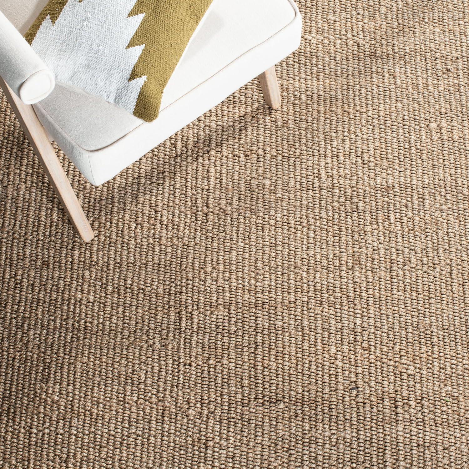 image:imageSAFAVIEH Natural Fiber Collection Area Rug 8 x 10 Blue Handmade Boho Fringe Woven Jute Ideal for High Traffic Areas in Living Room Bedroom NF368EGrey