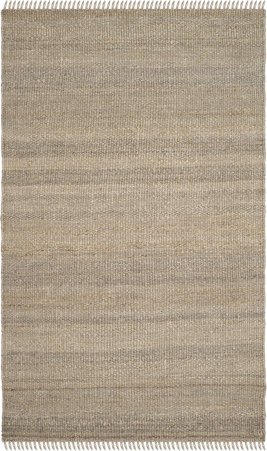 image:imageSAFAVIEH Natural Fiber Collection Area Rug 8 x 10 Blue Handmade Boho Fringe Woven Jute Ideal for High Traffic Areas in Living Room Bedroom NF368EGrey