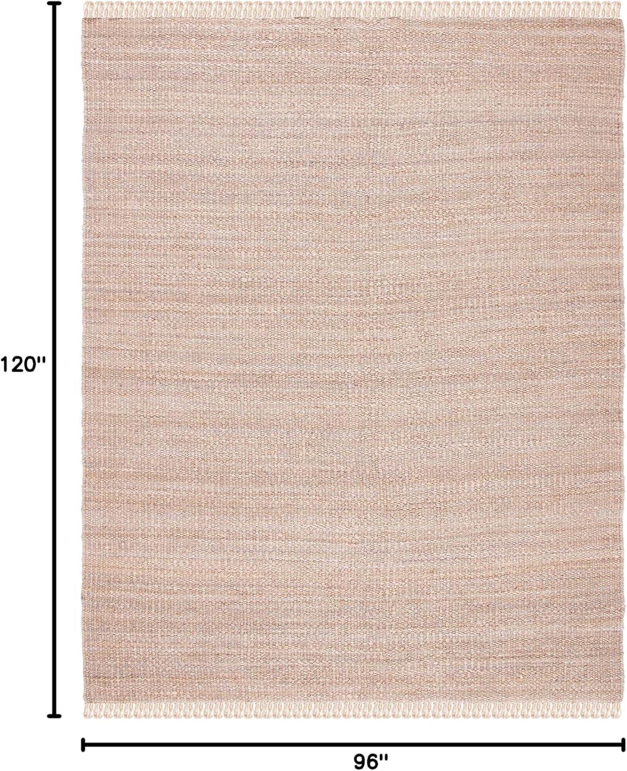 image:imageSAFAVIEH Natural Fiber Collection Area Rug 8 x 10 Blue Handmade Boho Fringe Woven Jute Ideal for High Traffic Areas in Living Room Bedroom NF368EGrey