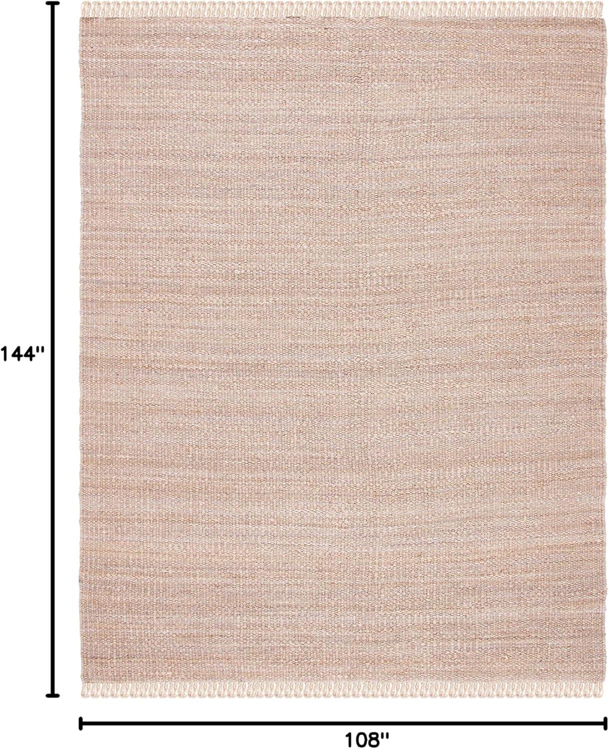 image:imageSAFAVIEH Natural Fiber Collection Area Rug 8 x 10 Blue Handmade Boho Fringe Woven Jute Ideal for High Traffic Areas in Living Room Bedroom NF368EGrey