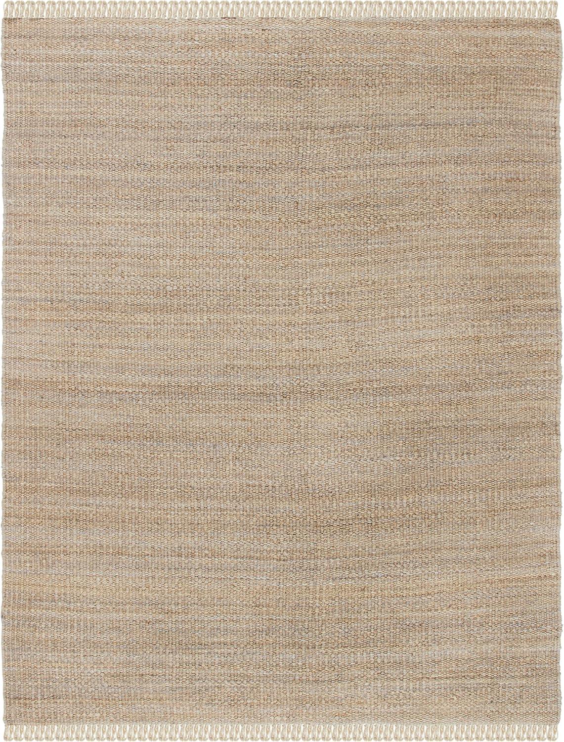 image:imageSAFAVIEH Natural Fiber Collection Area Rug 8 x 10 Blue Handmade Boho Fringe Woven Jute Ideal for High Traffic Areas in Living Room Bedroom NF368EGrey