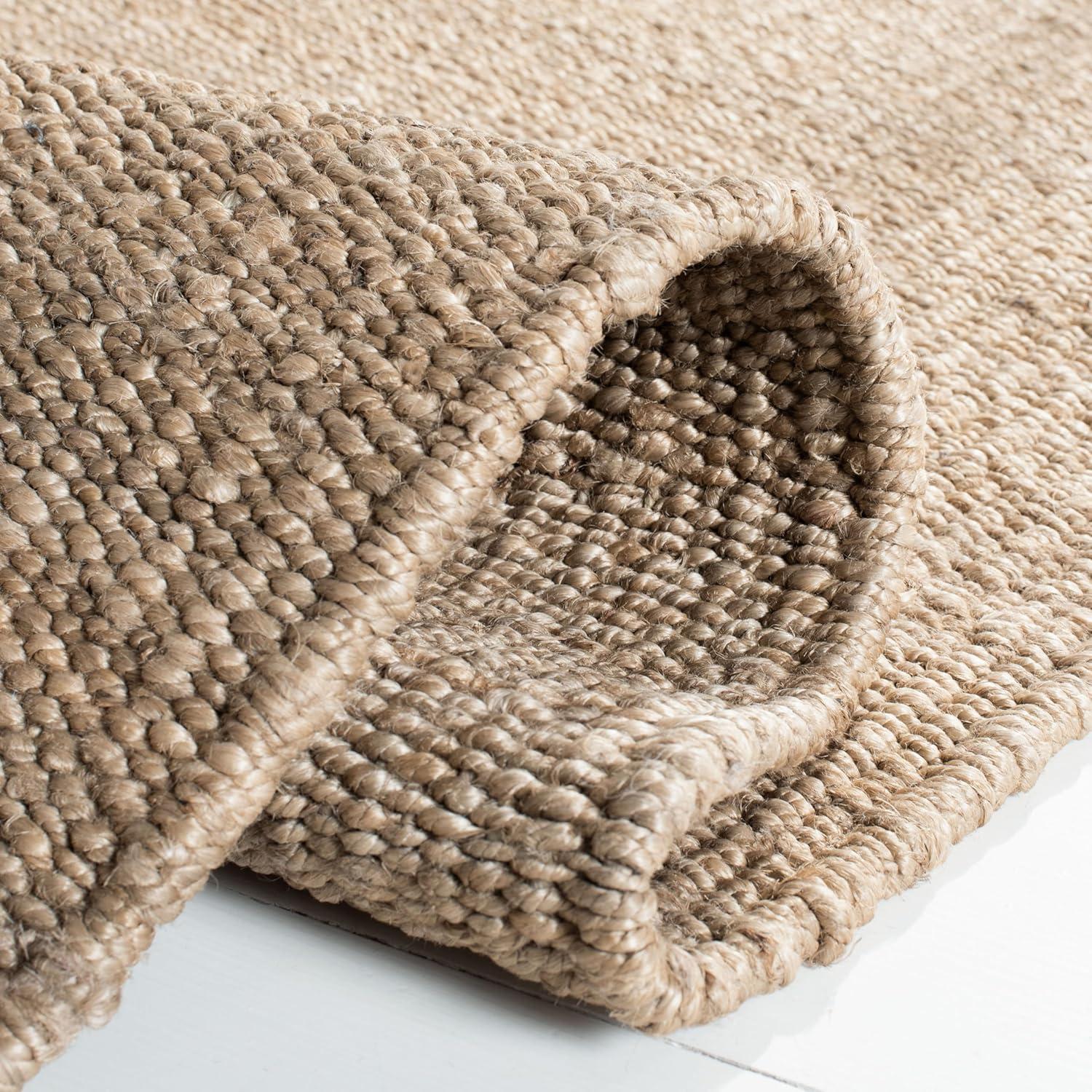 image:imageSAFAVIEH Natural Fiber Collection Area Rug 8 x 10 Blue Handmade Boho Fringe Woven Jute Ideal for High Traffic Areas in Living Room Bedroom NF368EGrey
