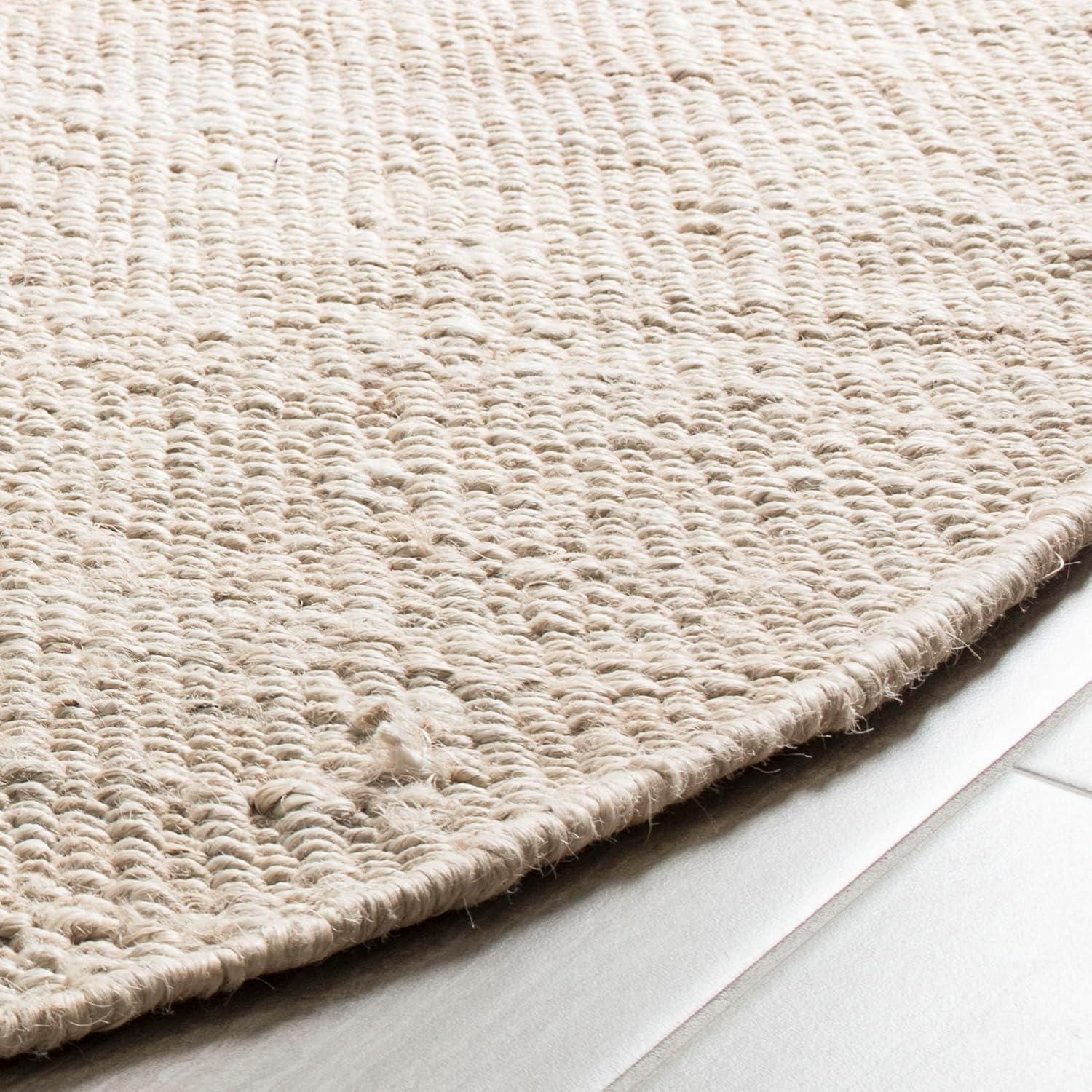 image:imageSAFAVIEH Natural Fiber Collection Area Rug 8 x 10 Blue Handmade Boho Fringe Woven Jute Ideal for High Traffic Areas in Living Room Bedroom NF368EIvory