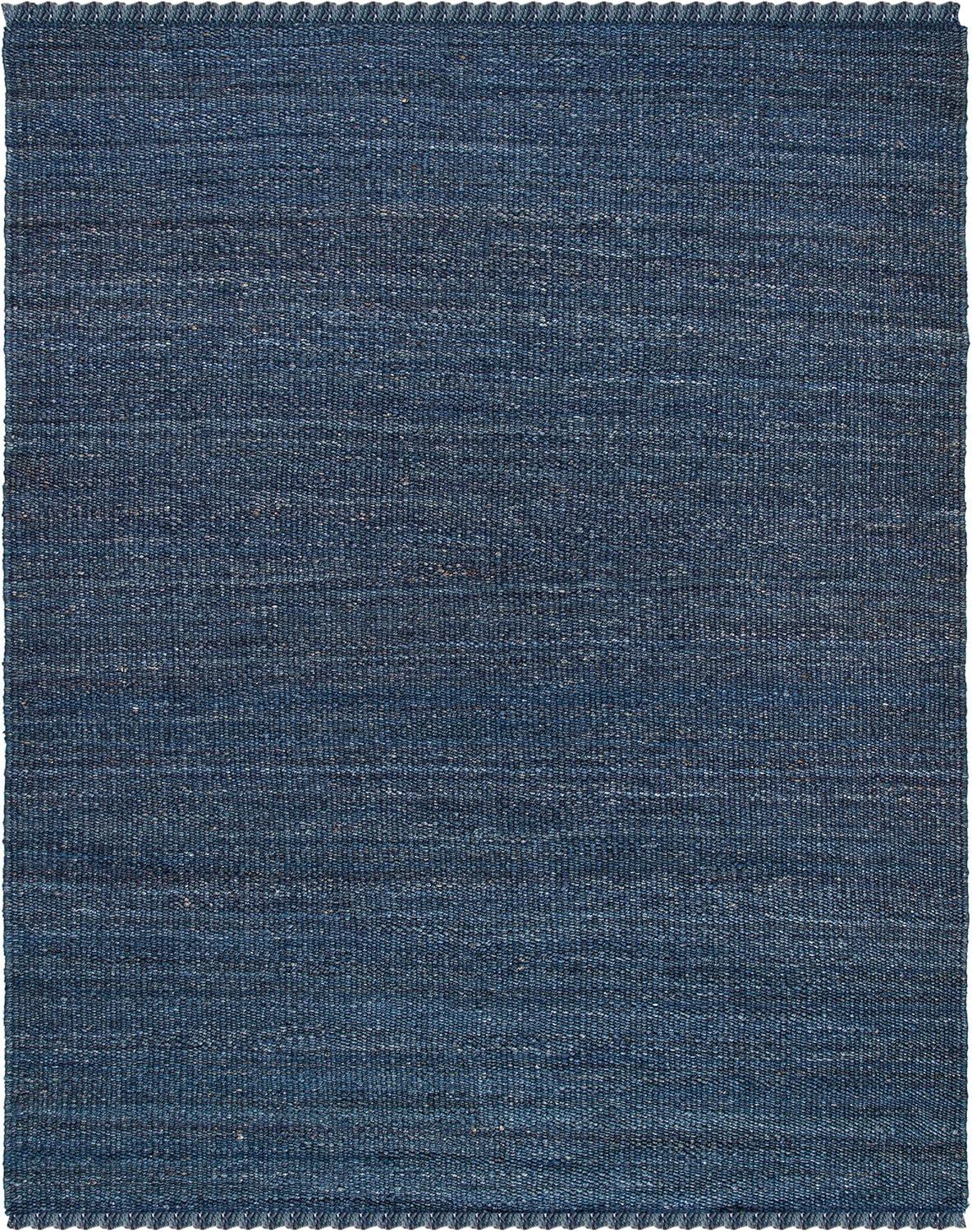 image:imageSAFAVIEH Natural Fiber Collection Area Rug 8 x 10 Blue Handmade Boho Fringe Woven Jute Ideal for High Traffic Areas in Living Room Bedroom NF368ENavy