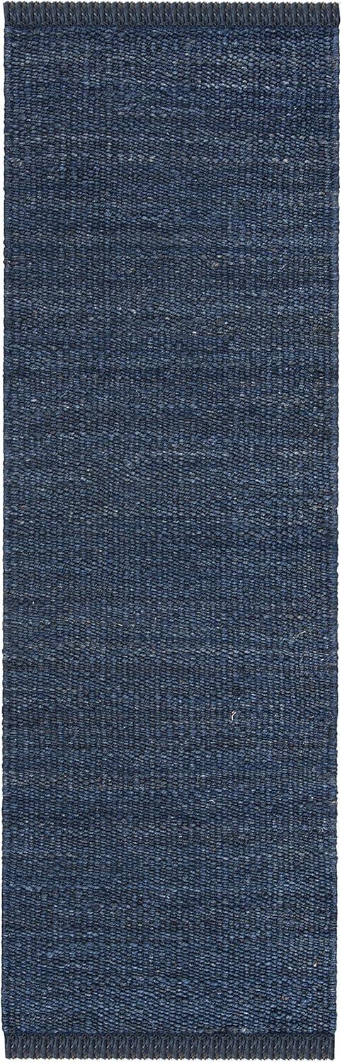 image:imageSAFAVIEH Natural Fiber Collection Area Rug 8 x 10 Blue Handmade Boho Fringe Woven Jute Ideal for High Traffic Areas in Living Room Bedroom NF368ENavy