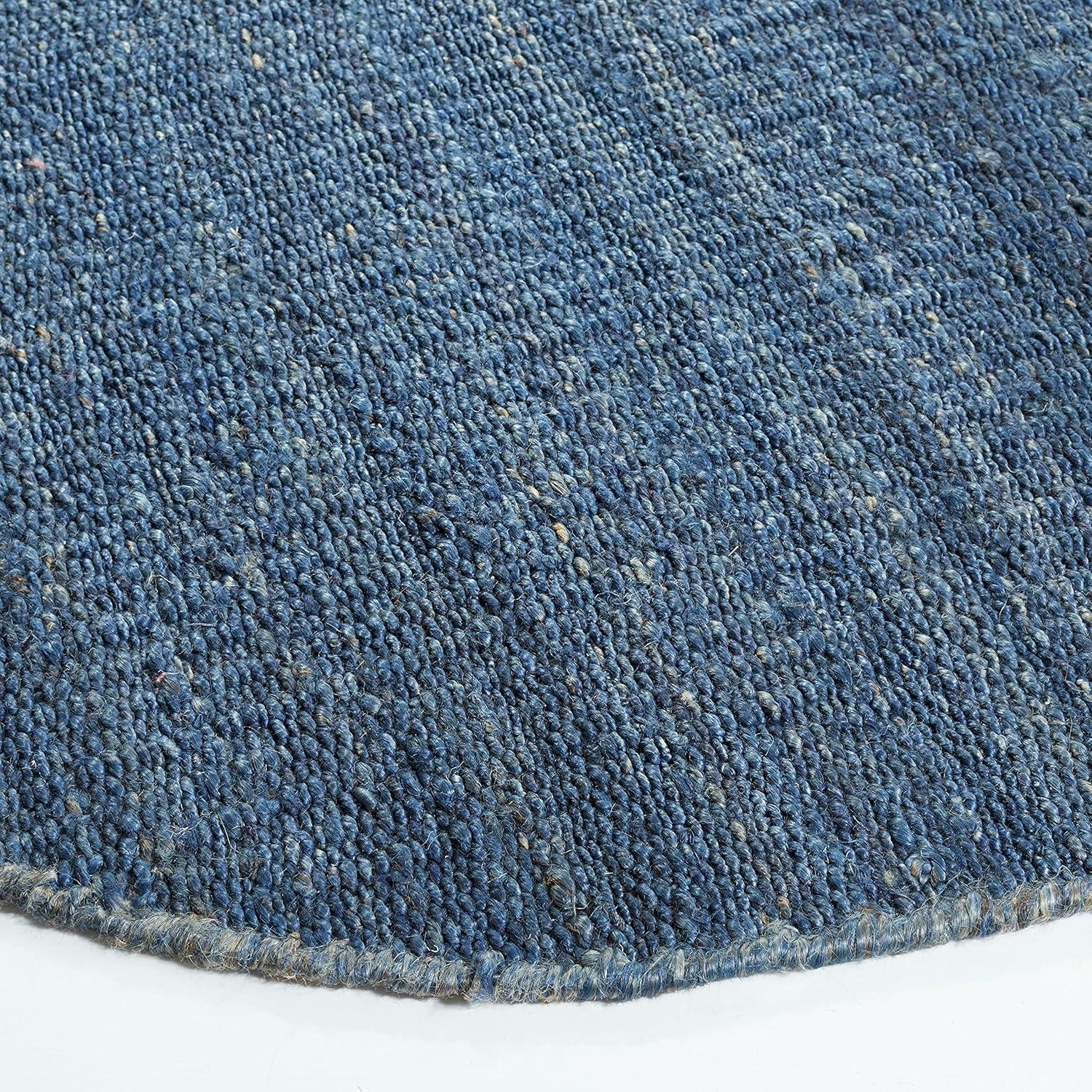 image:imageSAFAVIEH Natural Fiber Collection Area Rug 8 x 10 Blue Handmade Boho Fringe Woven Jute Ideal for High Traffic Areas in Living Room Bedroom NF368ENavy