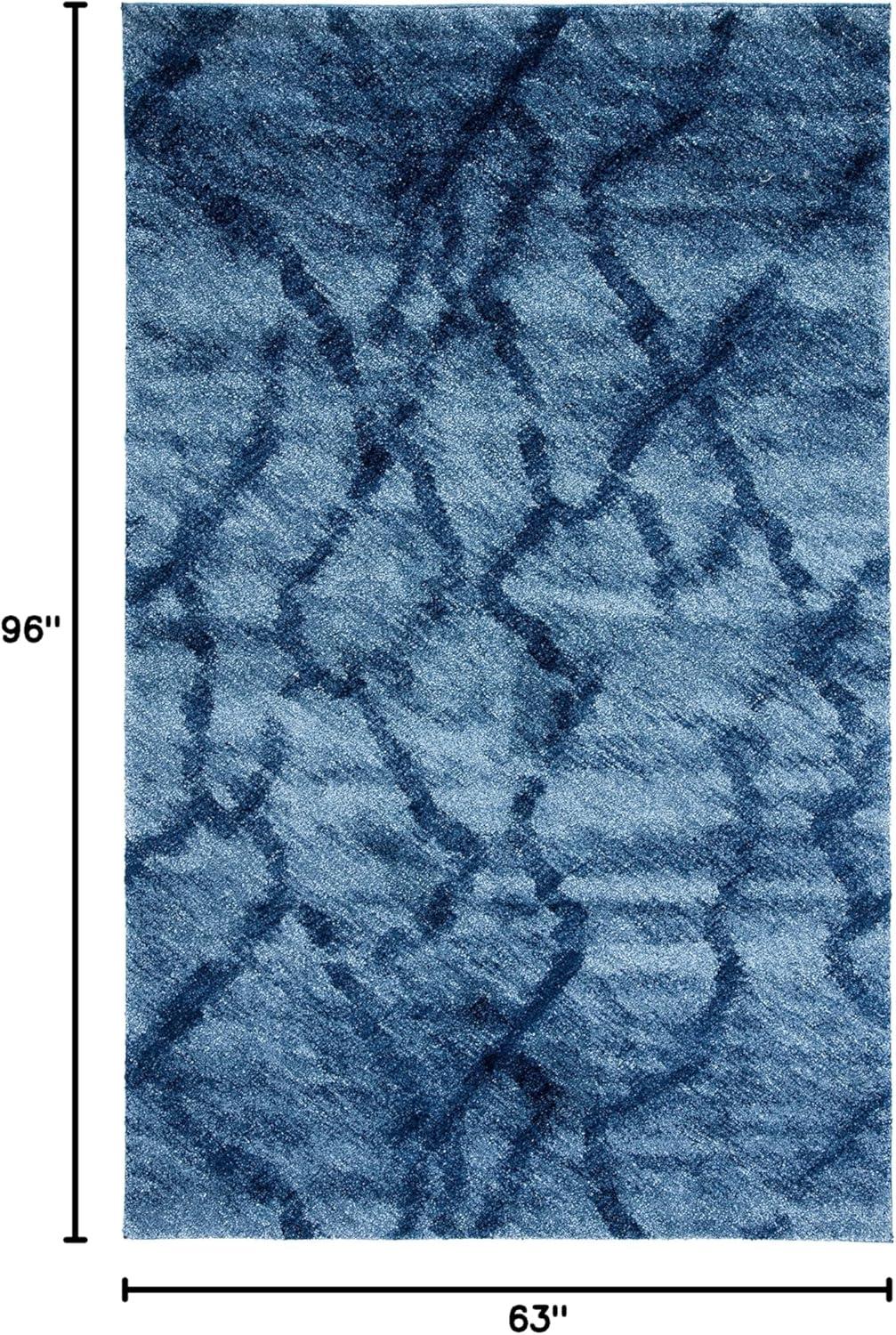 image:imageSAFAVIEH Retro Collection Area Rug 53 x 8 Blue amp Dark Blue Modern Abstract Design NonShedding amp Easy Care Ideal for High Traffic Areas in Living Room Bedroom RET21446570BlueDark Blue