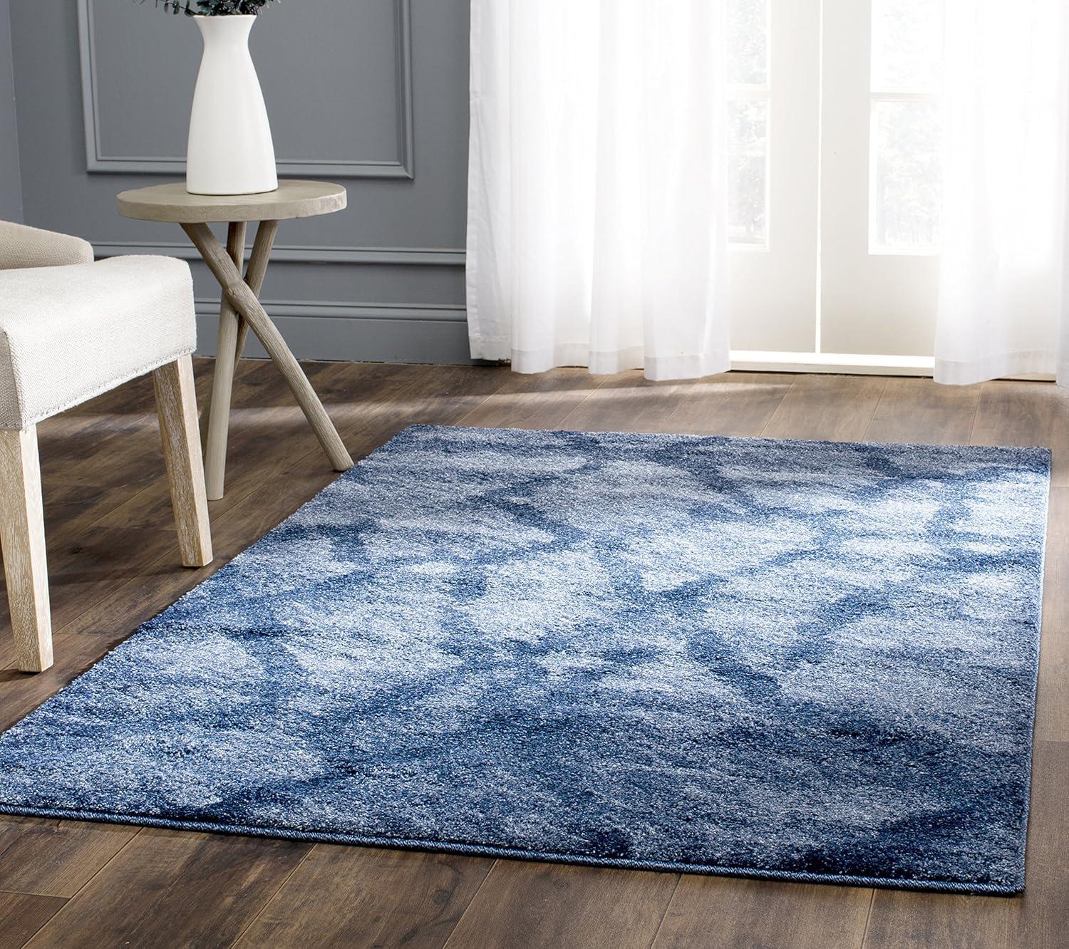 image:imageSAFAVIEH Retro Collection Area Rug 53 x 8 Blue amp Dark Blue Modern Abstract Design NonShedding amp Easy Care Ideal for High Traffic Areas in Living Room Bedroom RET21446570BlueDark Blue