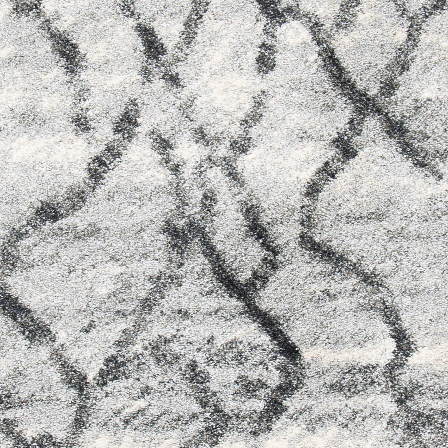 image:imageSAFAVIEH Retro Collection Area Rug 53 x 8 Blue amp Dark Blue Modern Abstract Design NonShedding amp Easy Care Ideal for High Traffic Areas in Living Room Bedroom RET21446570Light GreyBlack