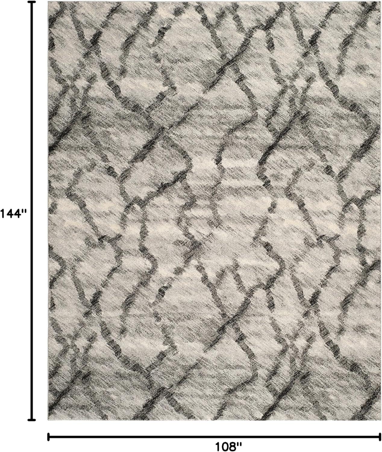 image:imageSAFAVIEH Retro Collection Area Rug 53 x 8 Blue amp Dark Blue Modern Abstract Design NonShedding amp Easy Care Ideal for High Traffic Areas in Living Room Bedroom RET21446570Light GreyBlack