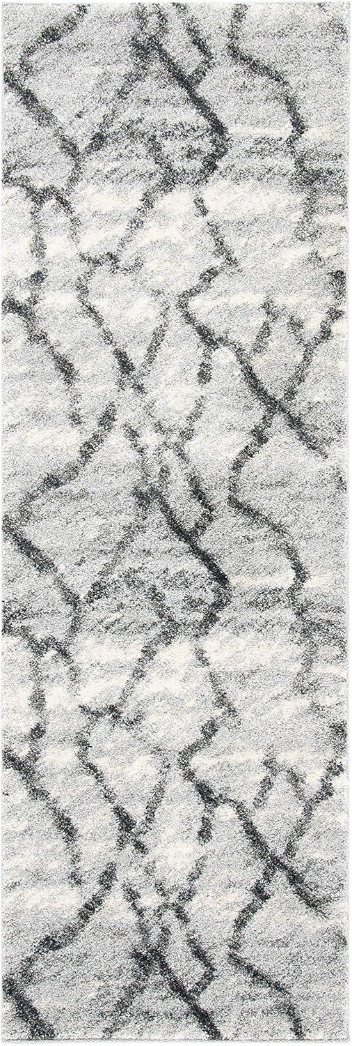 image:imageSAFAVIEH Retro Collection Area Rug 53 x 8 Blue amp Dark Blue Modern Abstract Design NonShedding amp Easy Care Ideal for High Traffic Areas in Living Room Bedroom RET21446570Light GreyBlack