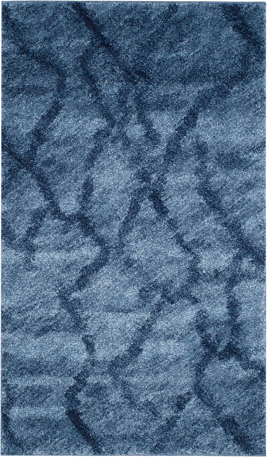 image:imageSAFAVIEH Retro Collection Area Rug 53 x 8 Blue amp Dark Blue Modern Abstract Design NonShedding amp Easy Care Ideal for High Traffic Areas in Living Room Bedroom RET21446570BlueDark Blue
