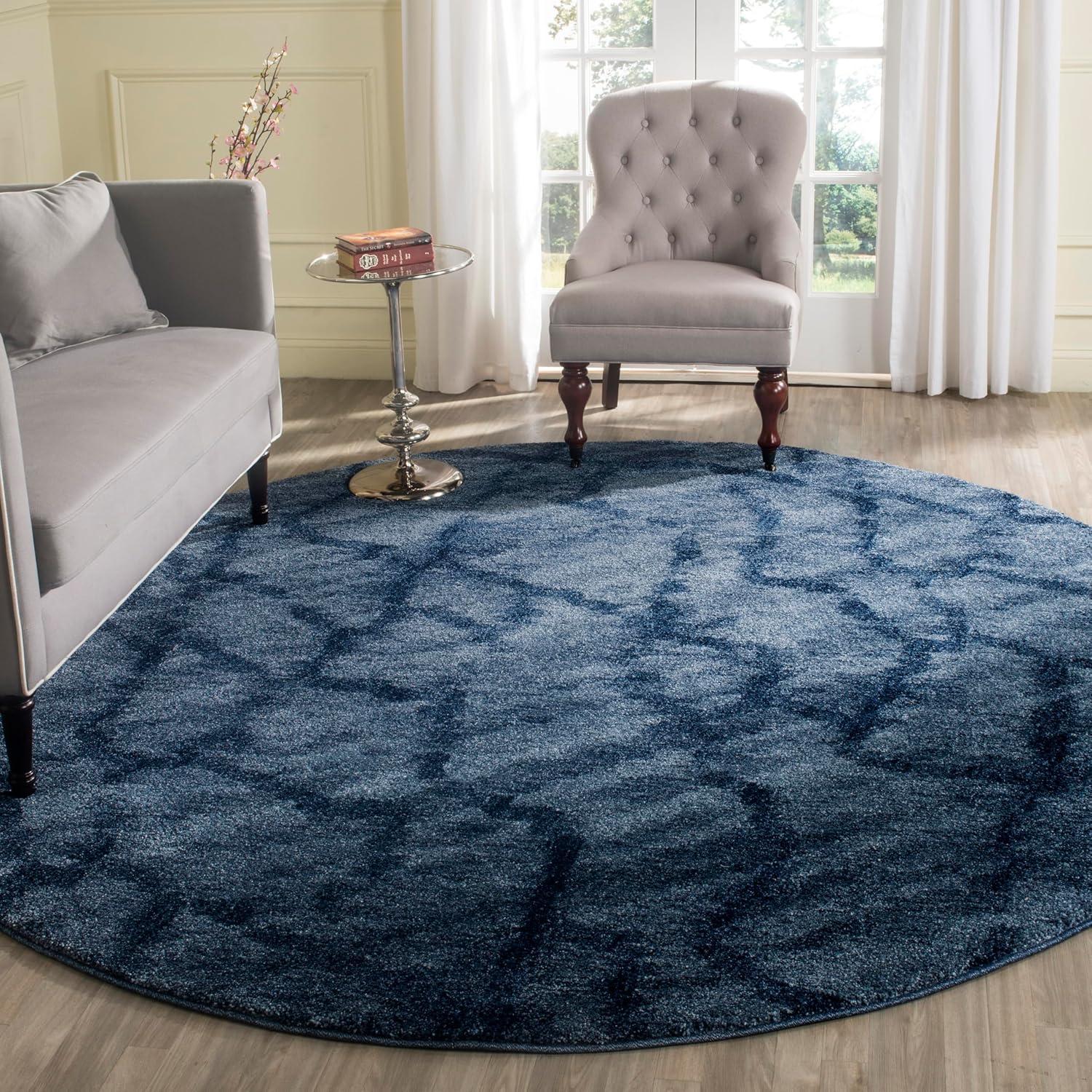image:imageSAFAVIEH Retro Collection Area Rug 53 x 8 Blue amp Dark Blue Modern Abstract Design NonShedding amp Easy Care Ideal for High Traffic Areas in Living Room Bedroom RET21446570BlueDark Blue