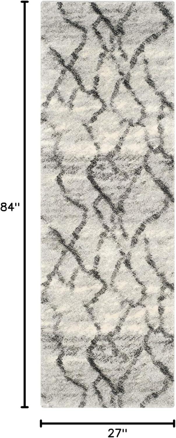 image:imageSAFAVIEH Retro Collection Area Rug 53 x 8 Blue amp Dark Blue Modern Abstract Design NonShedding amp Easy Care Ideal for High Traffic Areas in Living Room Bedroom RET21446570Light GreyBlack