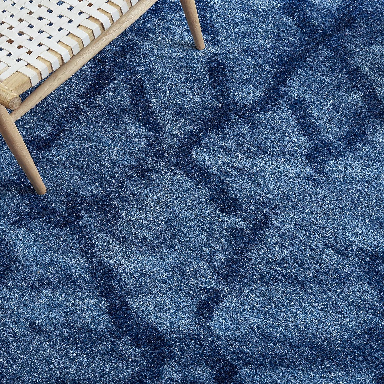 image:imageSAFAVIEH Retro Collection Area Rug 53 x 8 Blue amp Dark Blue Modern Abstract Design NonShedding amp Easy Care Ideal for High Traffic Areas in Living Room Bedroom RET21446570BlueDark Blue