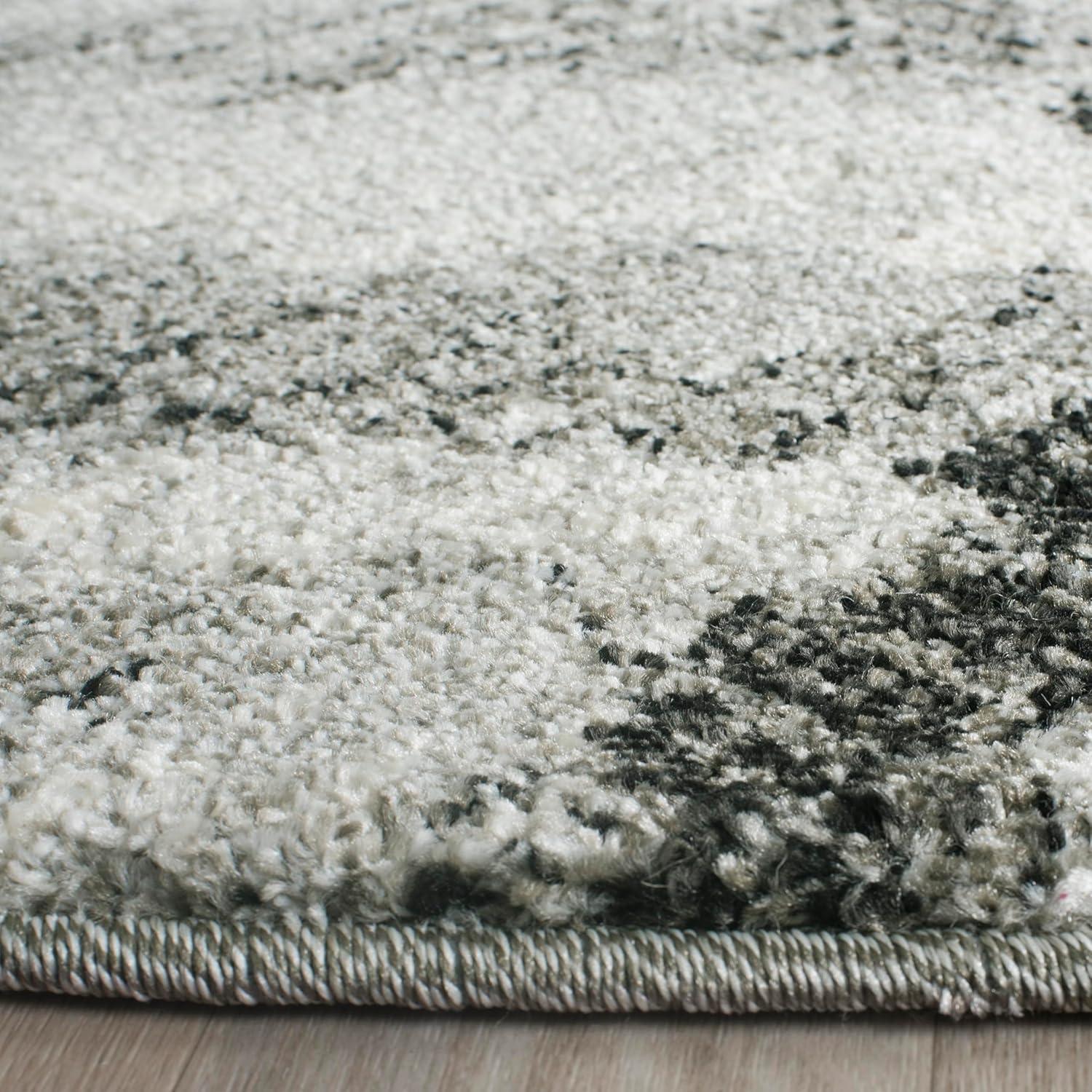 image:imageSAFAVIEH Retro Collection Area Rug 53 x 8 Blue amp Dark Blue Modern Abstract Design NonShedding amp Easy Care Ideal for High Traffic Areas in Living Room Bedroom RET21446570Light GreyBlack