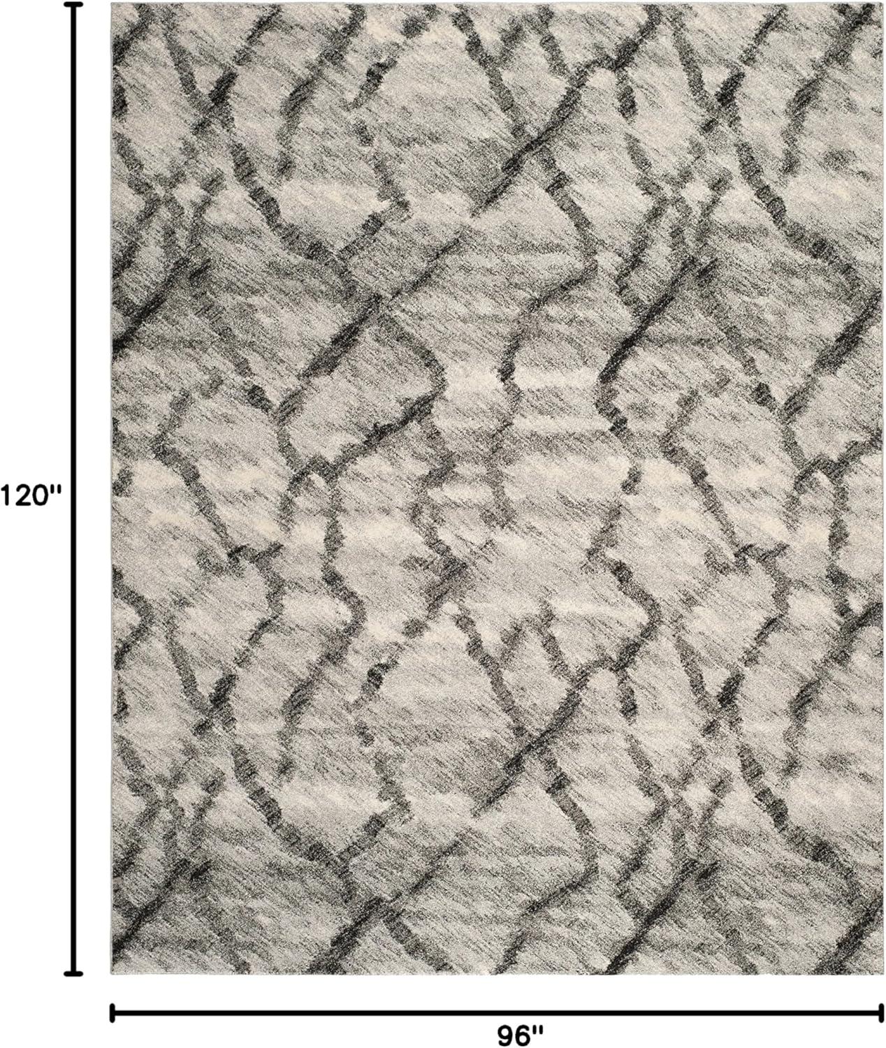 image:imageSAFAVIEH Retro Collection Area Rug 53 x 8 Blue amp Dark Blue Modern Abstract Design NonShedding amp Easy Care Ideal for High Traffic Areas in Living Room Bedroom RET21446570Light GreyBlack