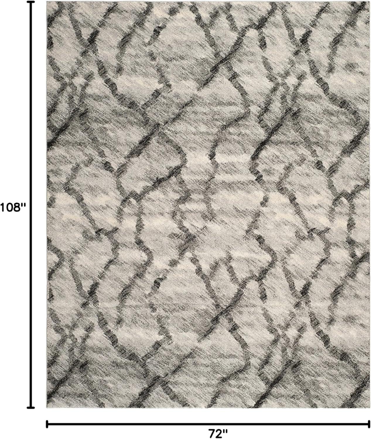 image:imageSAFAVIEH Retro Collection Area Rug 53 x 8 Blue amp Dark Blue Modern Abstract Design NonShedding amp Easy Care Ideal for High Traffic Areas in Living Room Bedroom RET21446570Light GreyBlack