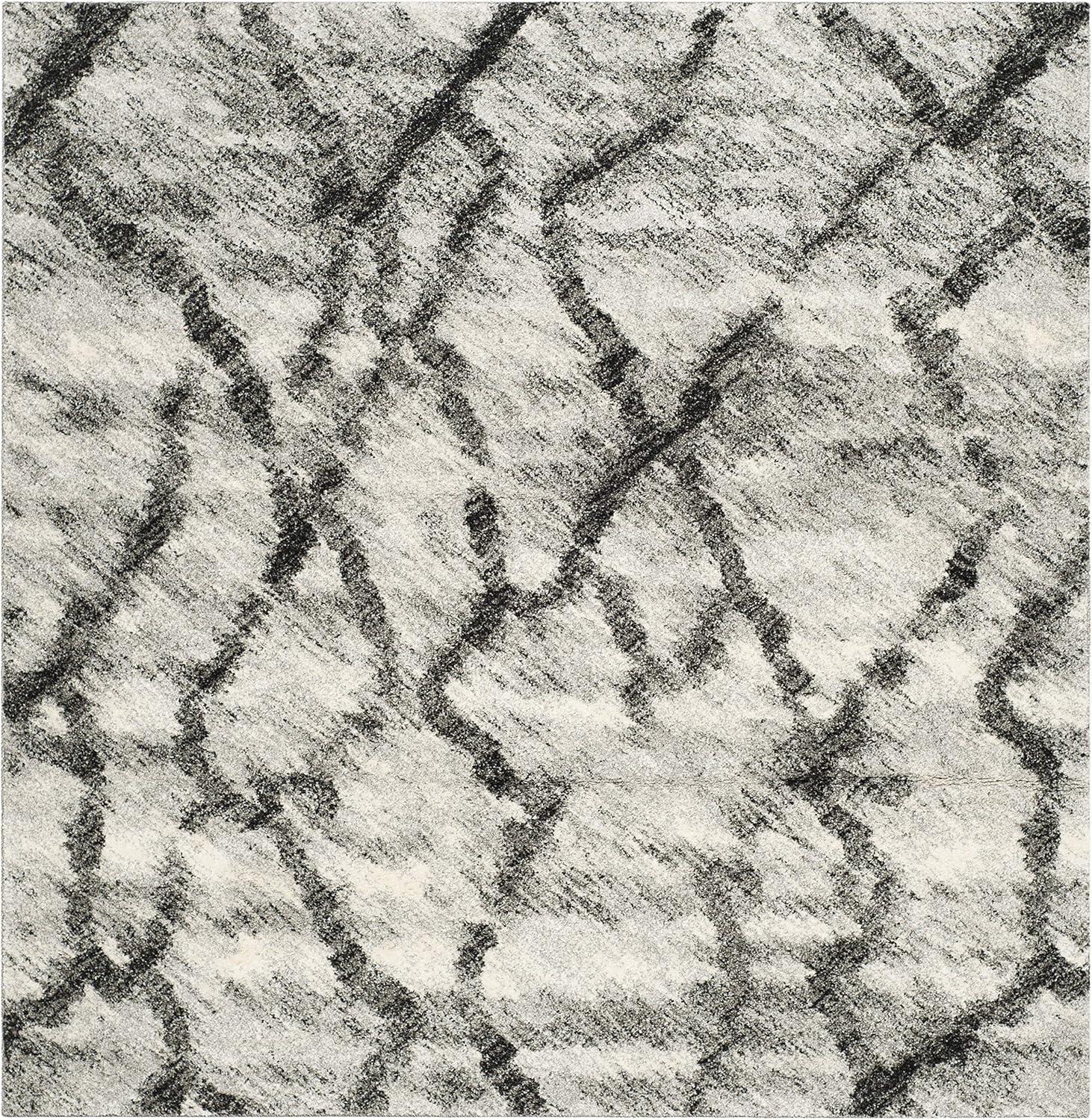 image:imageSAFAVIEH Retro Collection Area Rug 53 x 8 Blue amp Dark Blue Modern Abstract Design NonShedding amp Easy Care Ideal for High Traffic Areas in Living Room Bedroom RET21446570Light GreyBlack