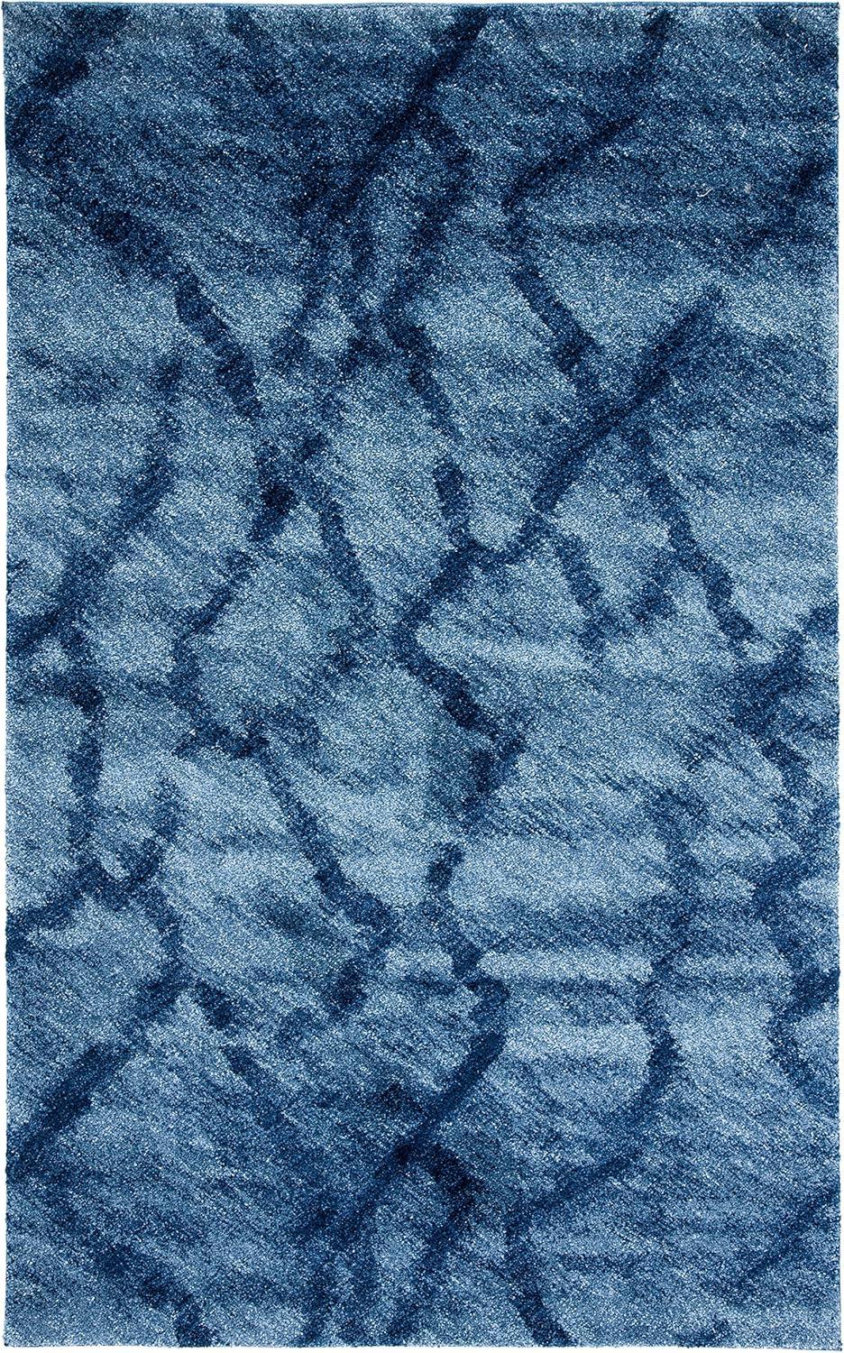 image:imageSAFAVIEH Retro Collection Area Rug 53 x 8 Blue amp Dark Blue Modern Abstract Design NonShedding amp Easy Care Ideal for High Traffic Areas in Living Room Bedroom RET21446570BlueDark Blue