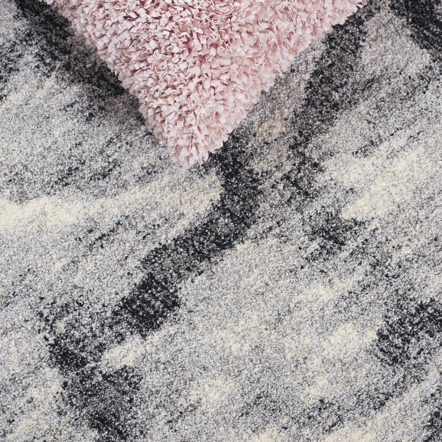 image:imageSAFAVIEH Retro Collection Area Rug 53 x 8 Blue amp Dark Blue Modern Abstract Design NonShedding amp Easy Care Ideal for High Traffic Areas in Living Room Bedroom RET21446570Light GreyBlack