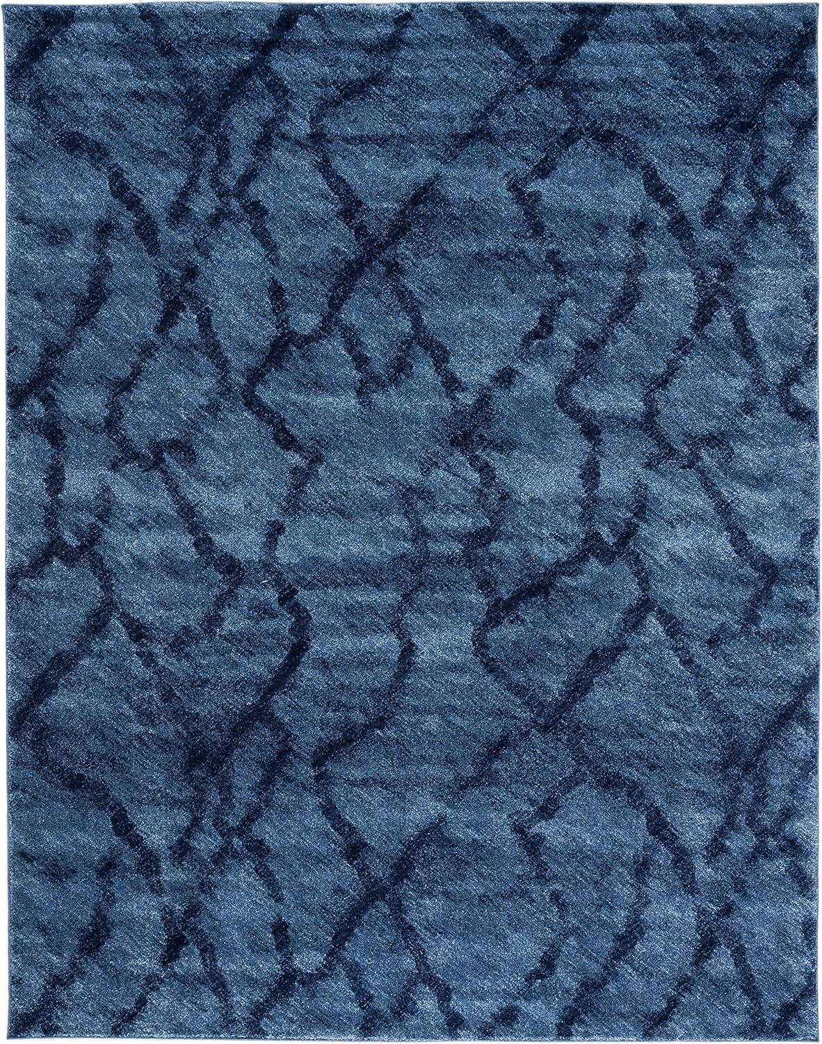 image:imageSAFAVIEH Retro Collection Area Rug 53 x 8 Blue amp Dark Blue Modern Abstract Design NonShedding amp Easy Care Ideal for High Traffic Areas in Living Room Bedroom RET21446570BlueDark Blue
