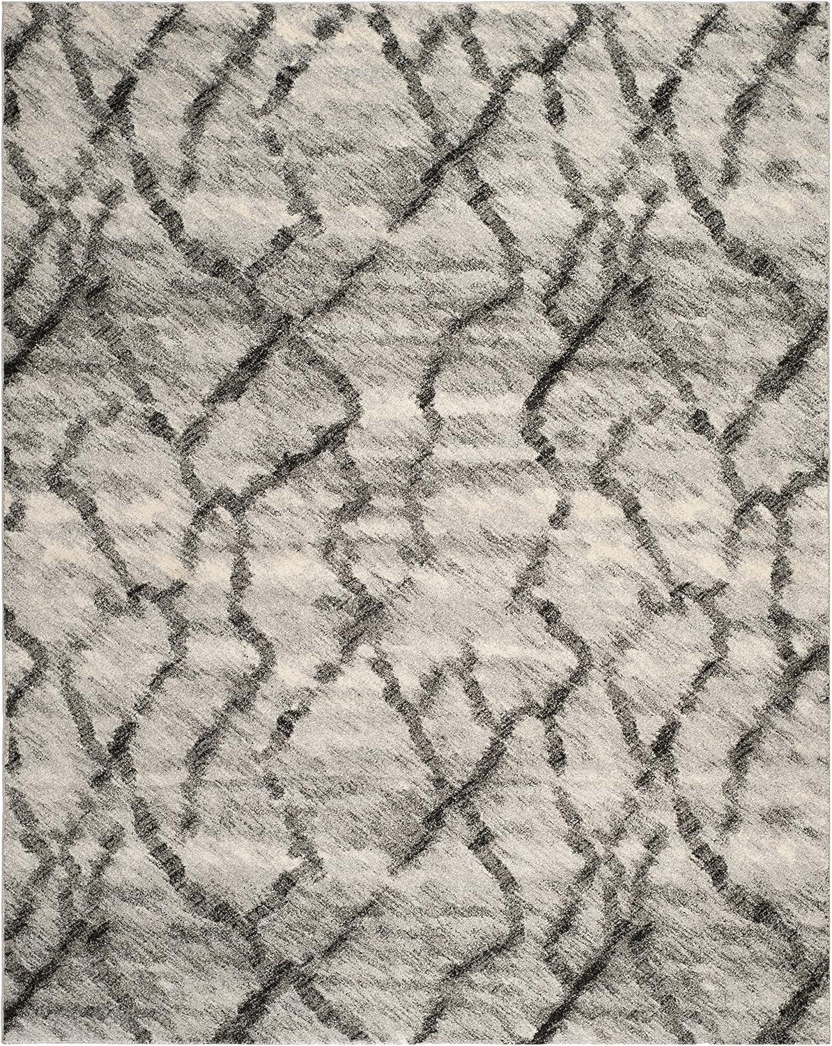 image:imageSAFAVIEH Retro Collection Area Rug 53 x 8 Blue amp Dark Blue Modern Abstract Design NonShedding amp Easy Care Ideal for High Traffic Areas in Living Room Bedroom RET21446570Light GreyBlack