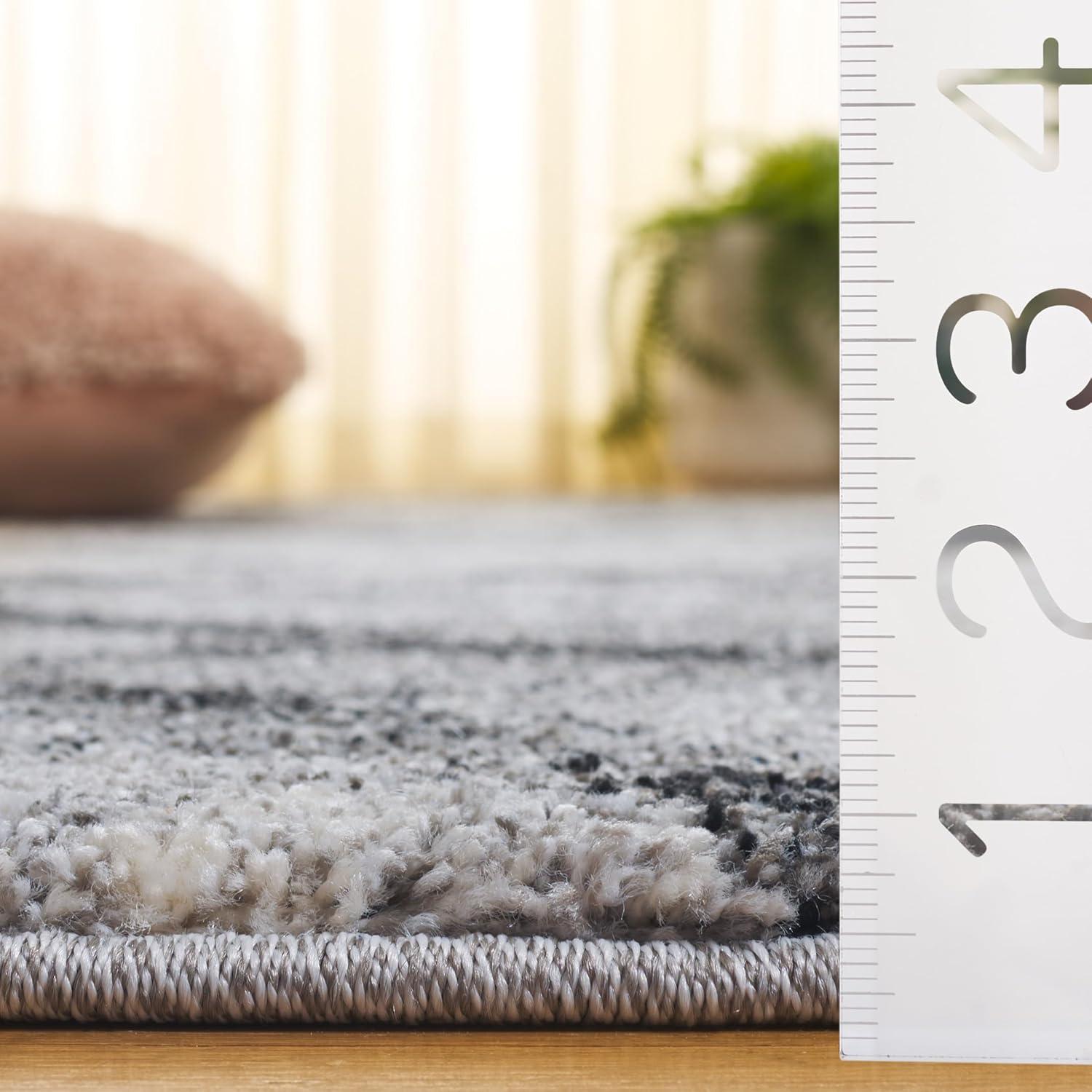 image:imageSAFAVIEH Retro Collection Area Rug 53 x 8 Blue amp Dark Blue Modern Abstract Design NonShedding amp Easy Care Ideal for High Traffic Areas in Living Room Bedroom RET21446570Light GreyBlack